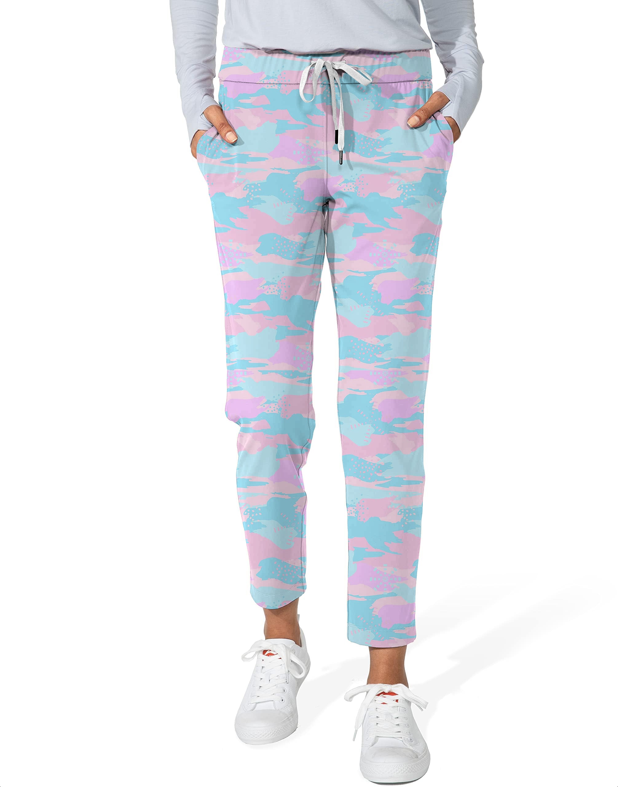 Pastel Camo-Women's 7/8 Stretch Ankle Golf Pants