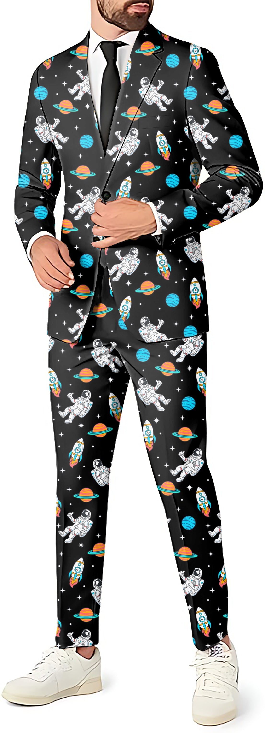 Space Man Men's Party Costumes-Theme Party 3pcs Suit Set-Blazer Pants & Vest XL / Blazer