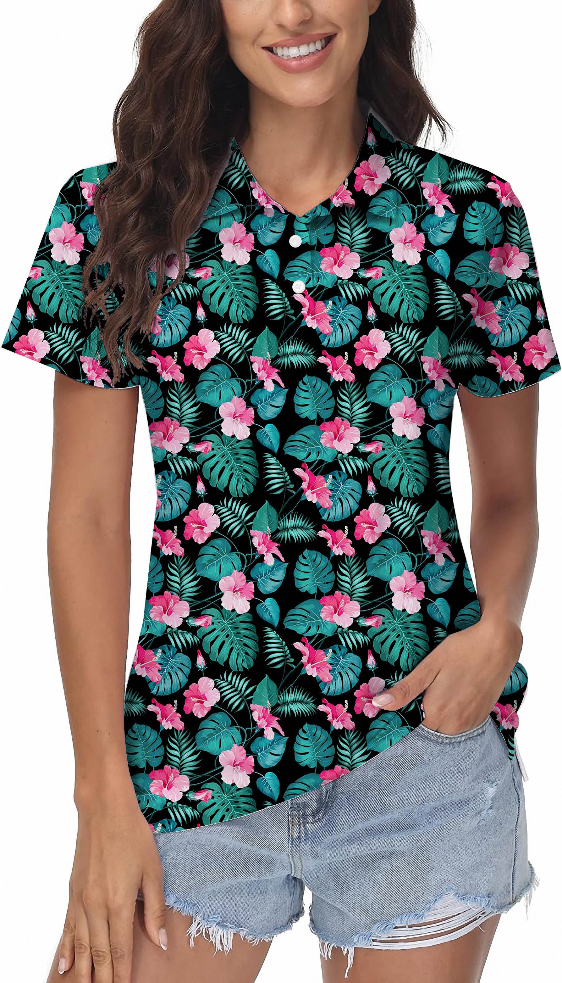 Women's Tropic Floral Golf Polo