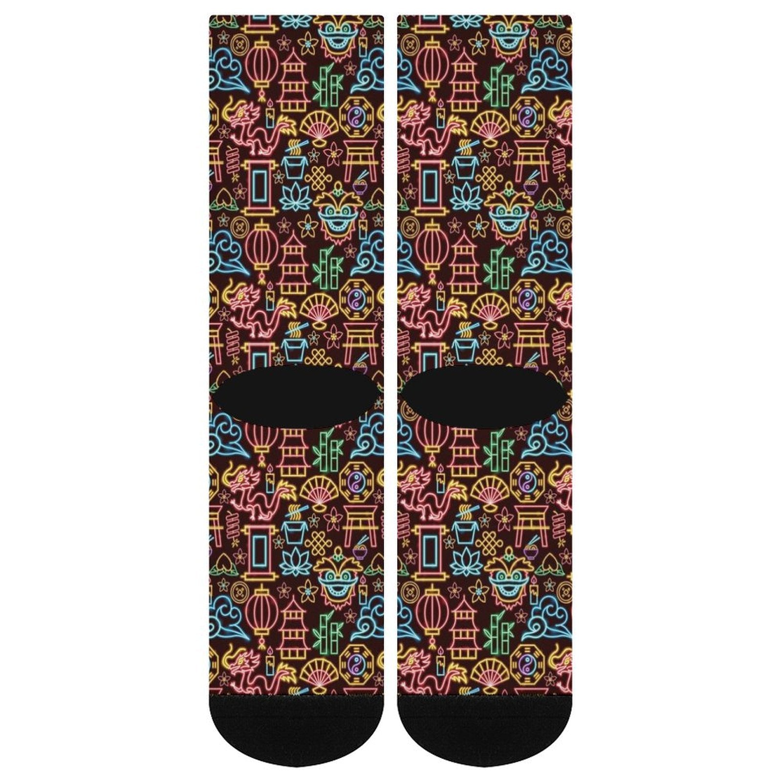 Neon Chinese New Year Prined socks Gifts for Men Women