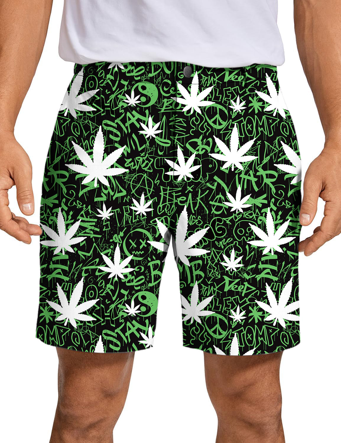 Men's Leafy Graffiti Golf Shorts