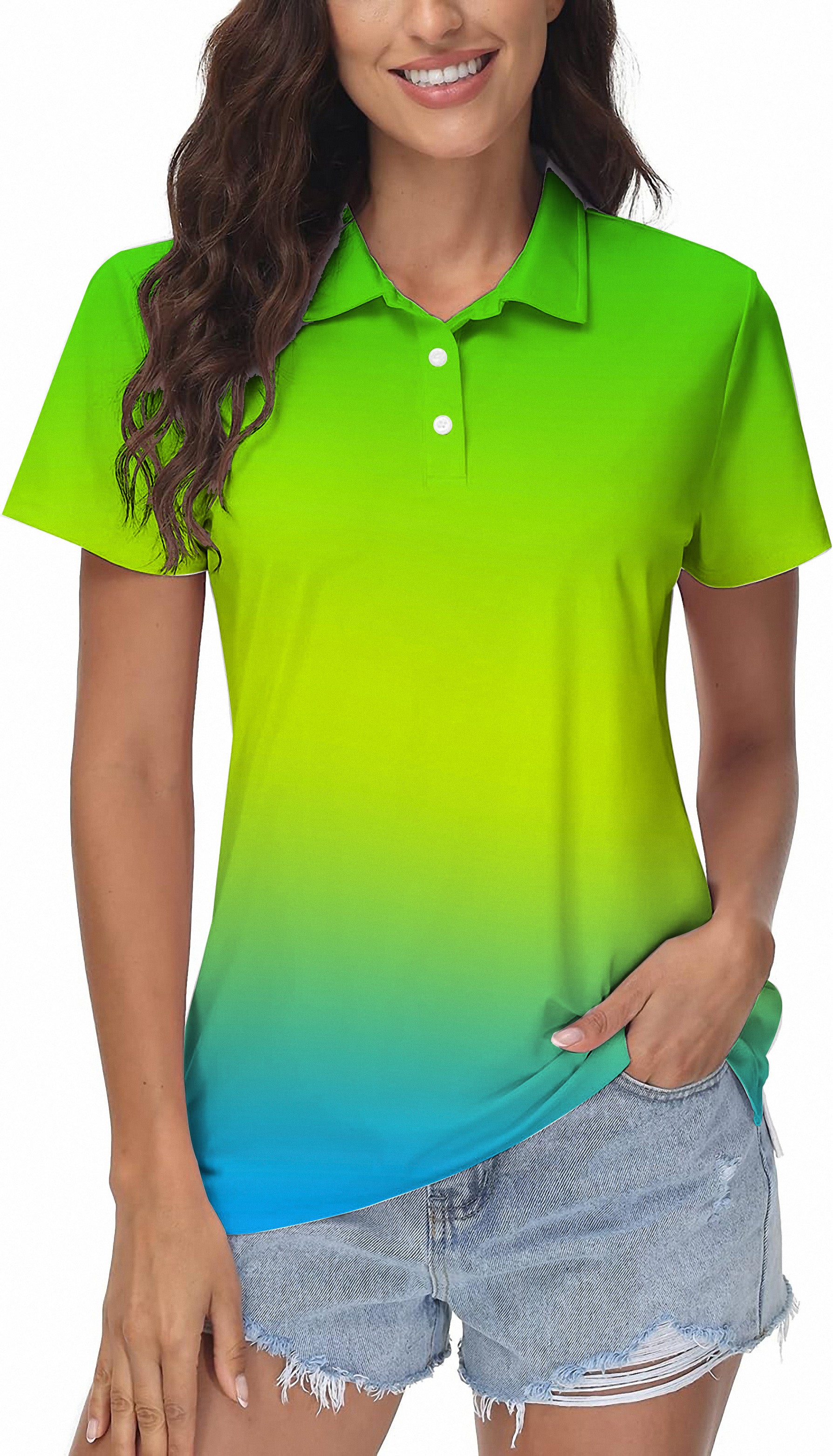 Women's Neon Gradients Golf Polo