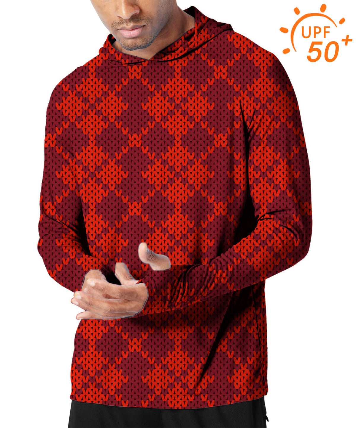 Men's Outdoor Christmas Red Golf Sun Protection Loose Fit hoodies