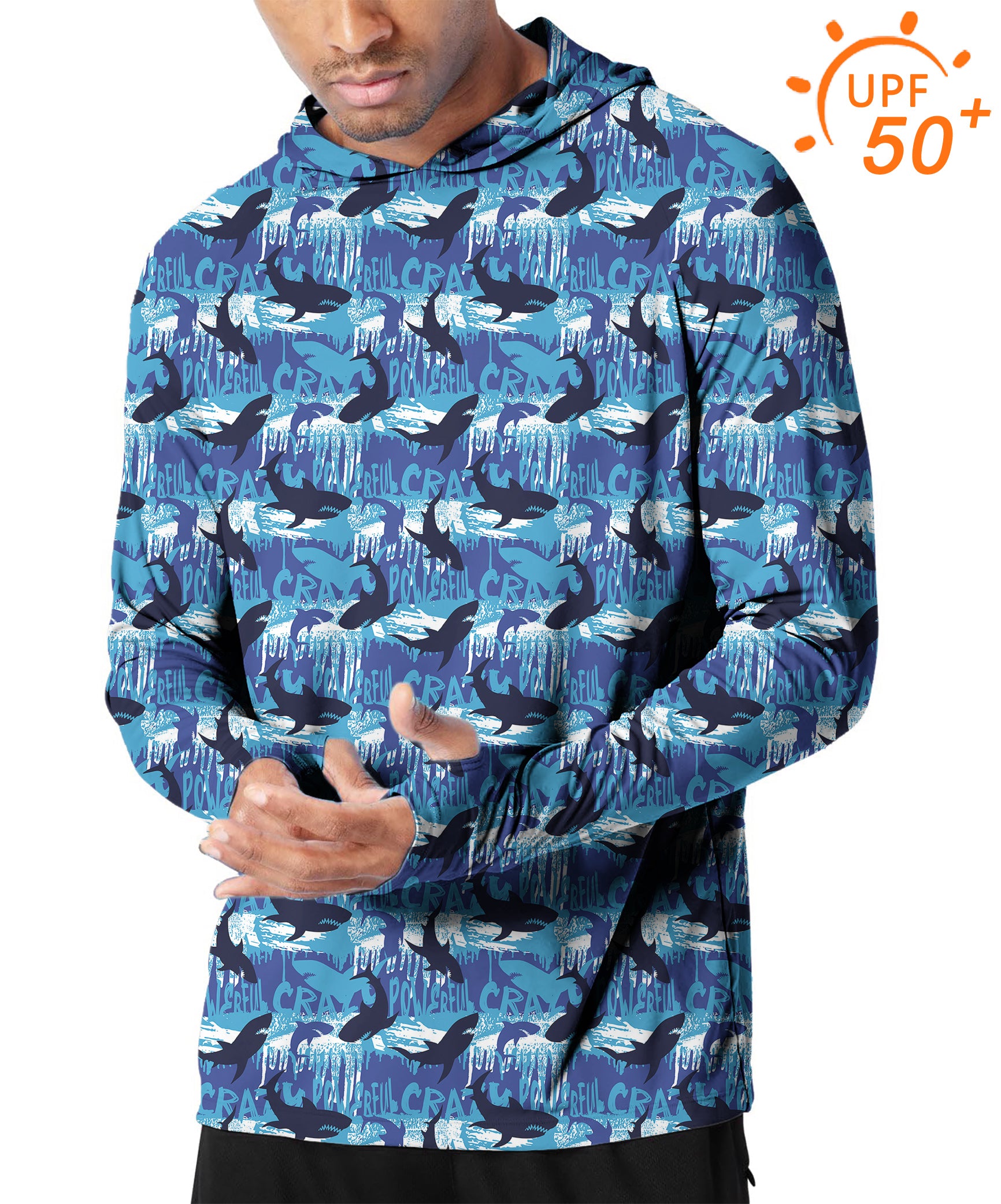 Men's Outdoor blue shark Golf Sun Protection Slim Fit hoodies