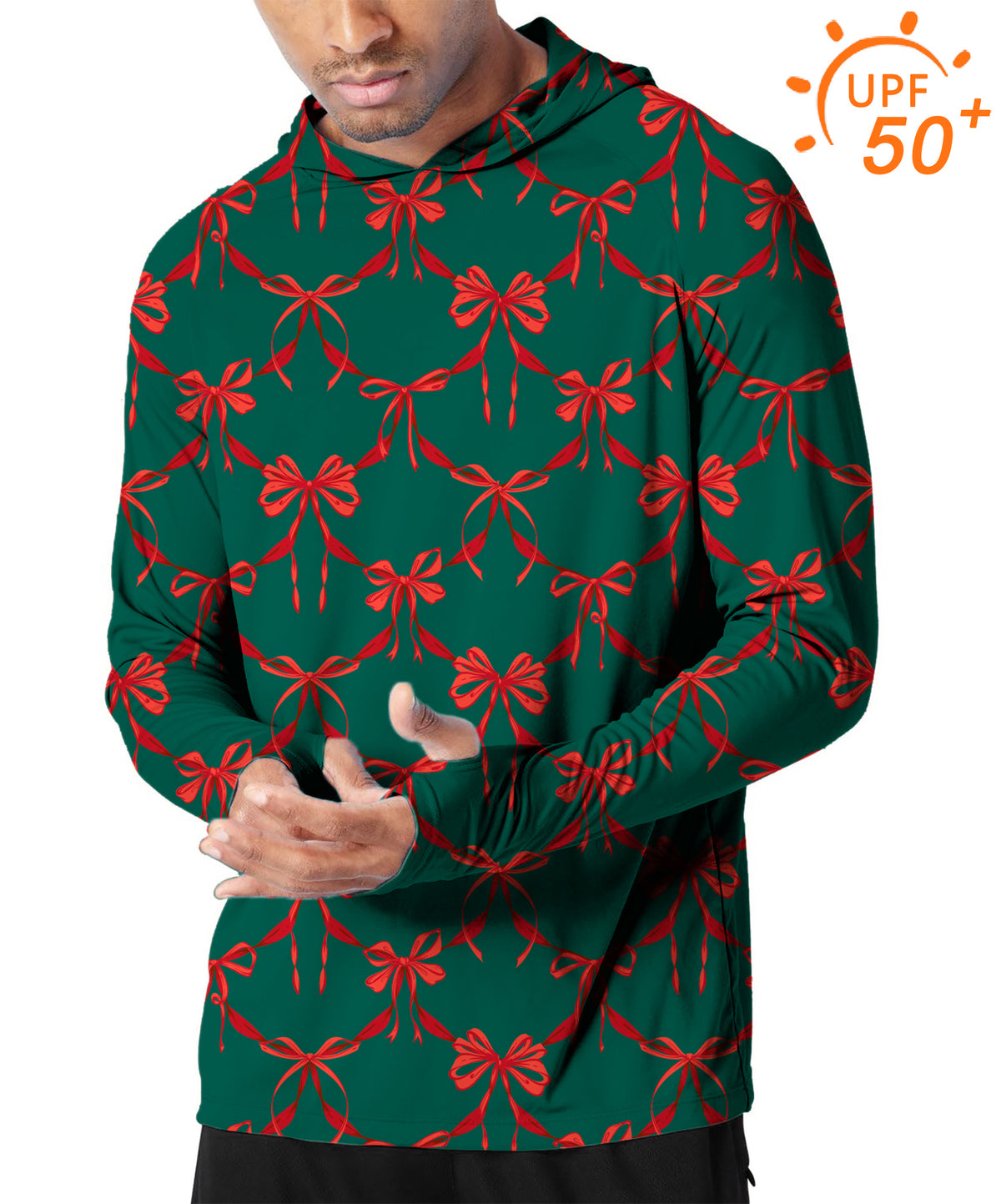 Men's Outdoor Christmas red knot detail Golf Sun Protection Loose Fit hoodies