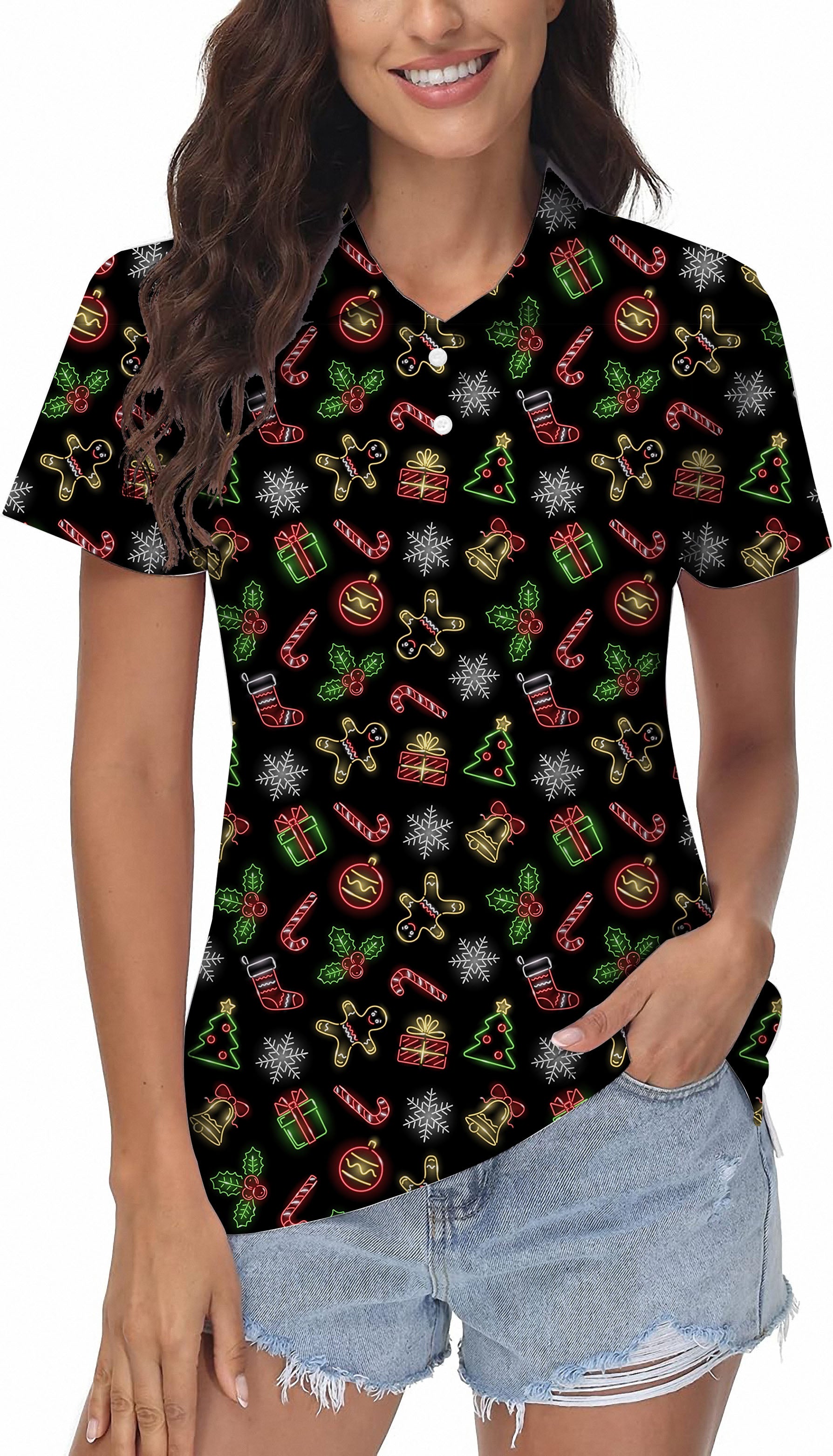 Christmas cartoon Women's Golf Polo