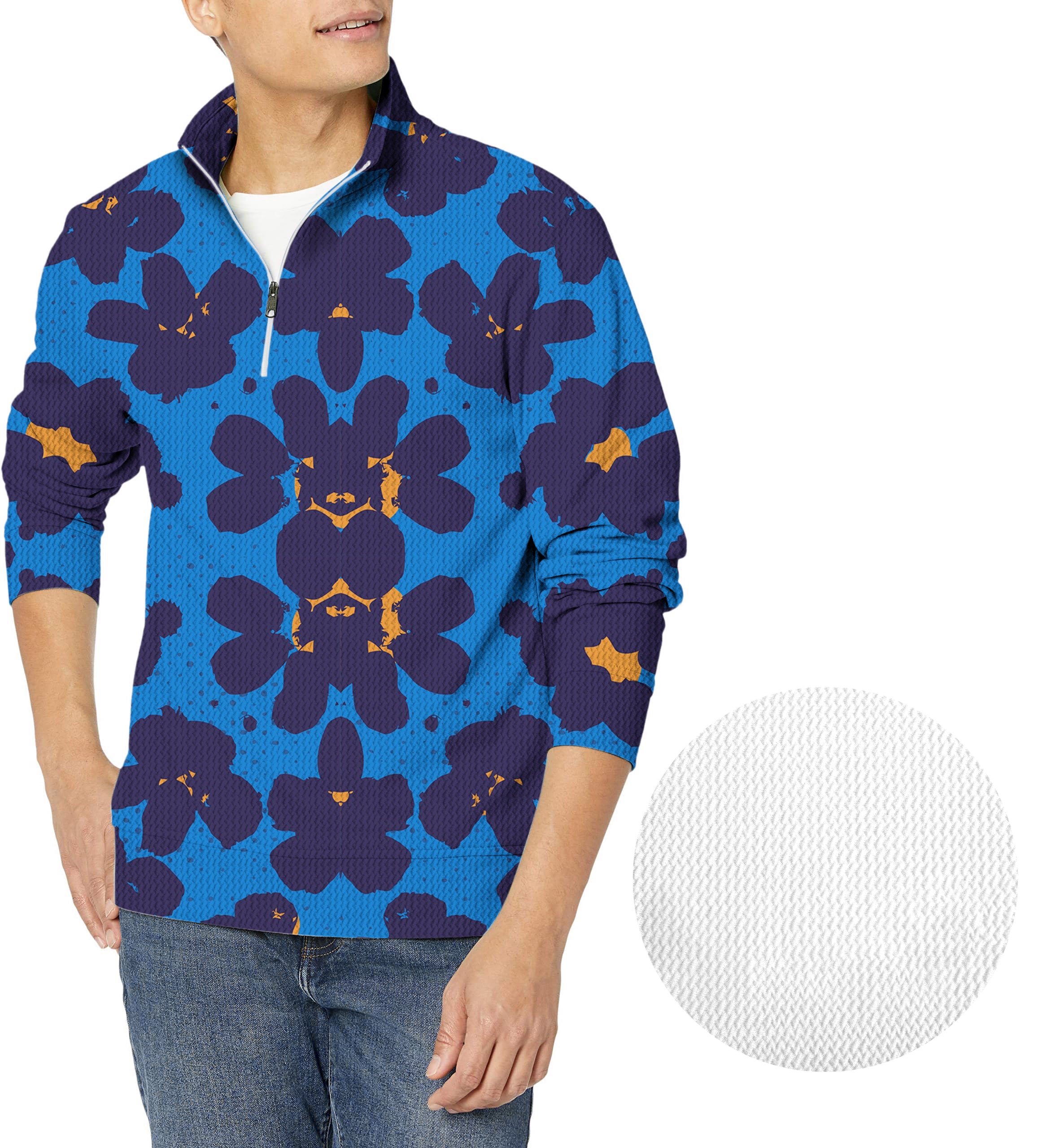 Hawaiian Dreams-Men's Golf Waffle Zipper Pullover