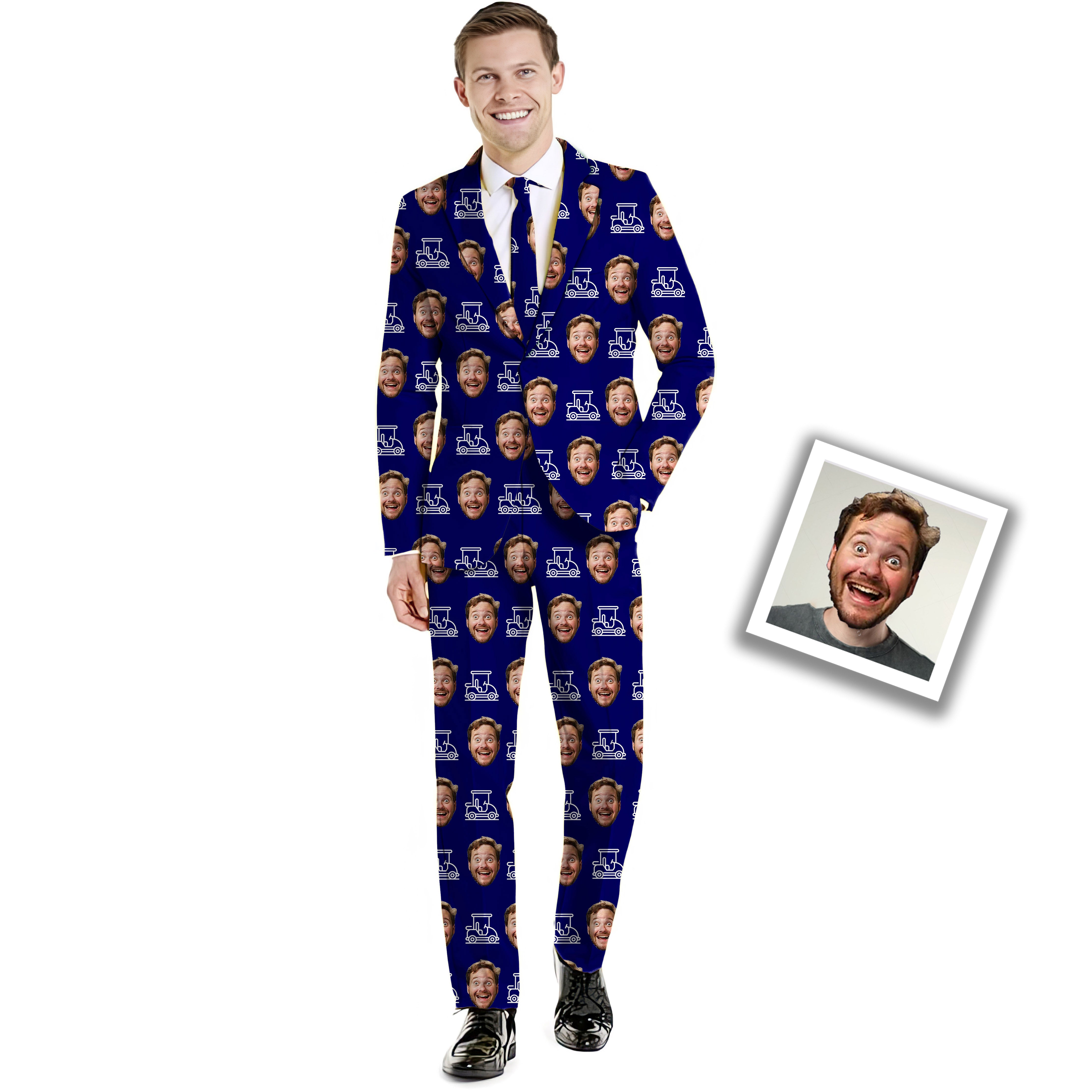 Custom Photo Funny Face Men's Party Costumes-Theme Party 2 or 3pcs Suit set-Blazer Pants & Vest