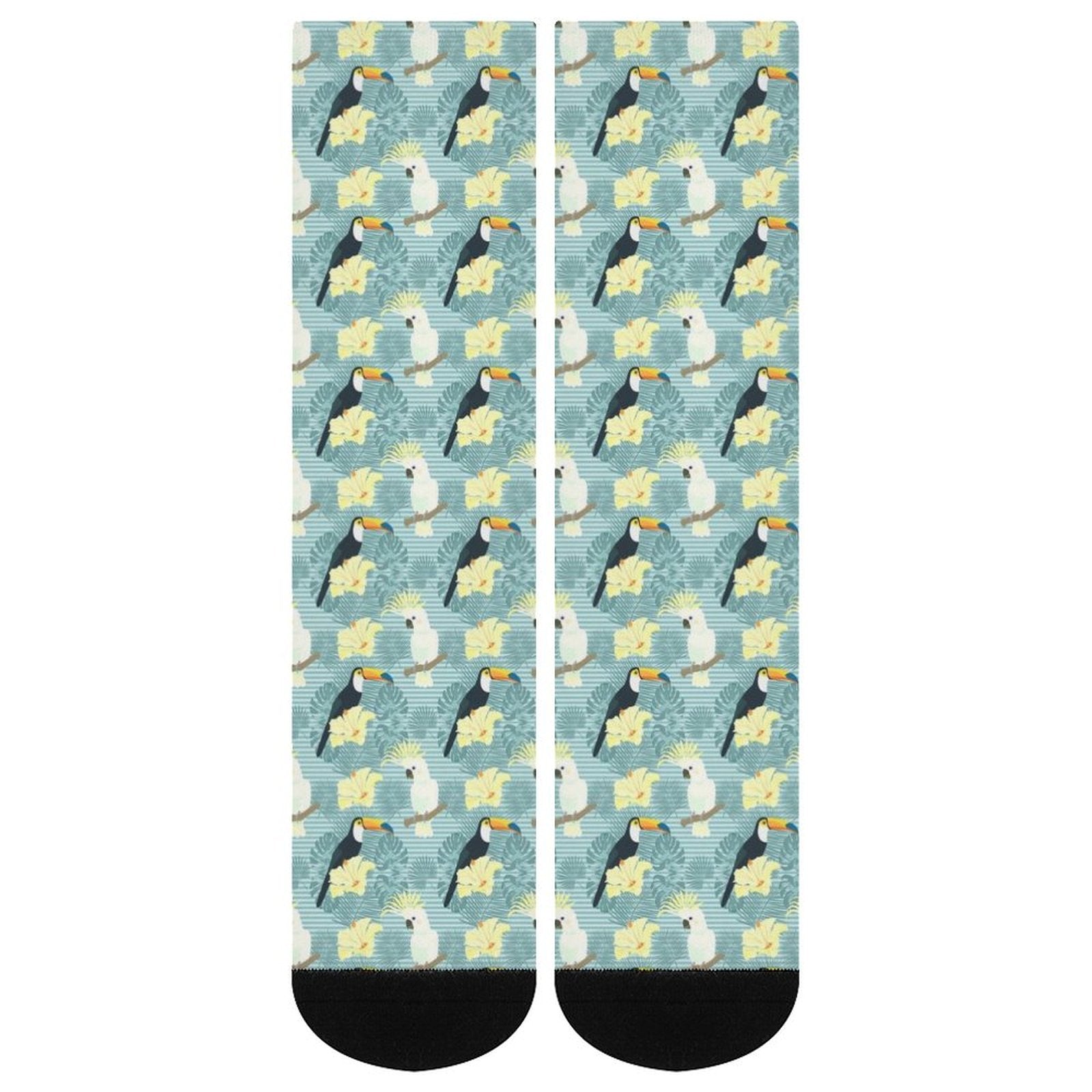 Flamingo flowers Prined socks Gifts for Men Women