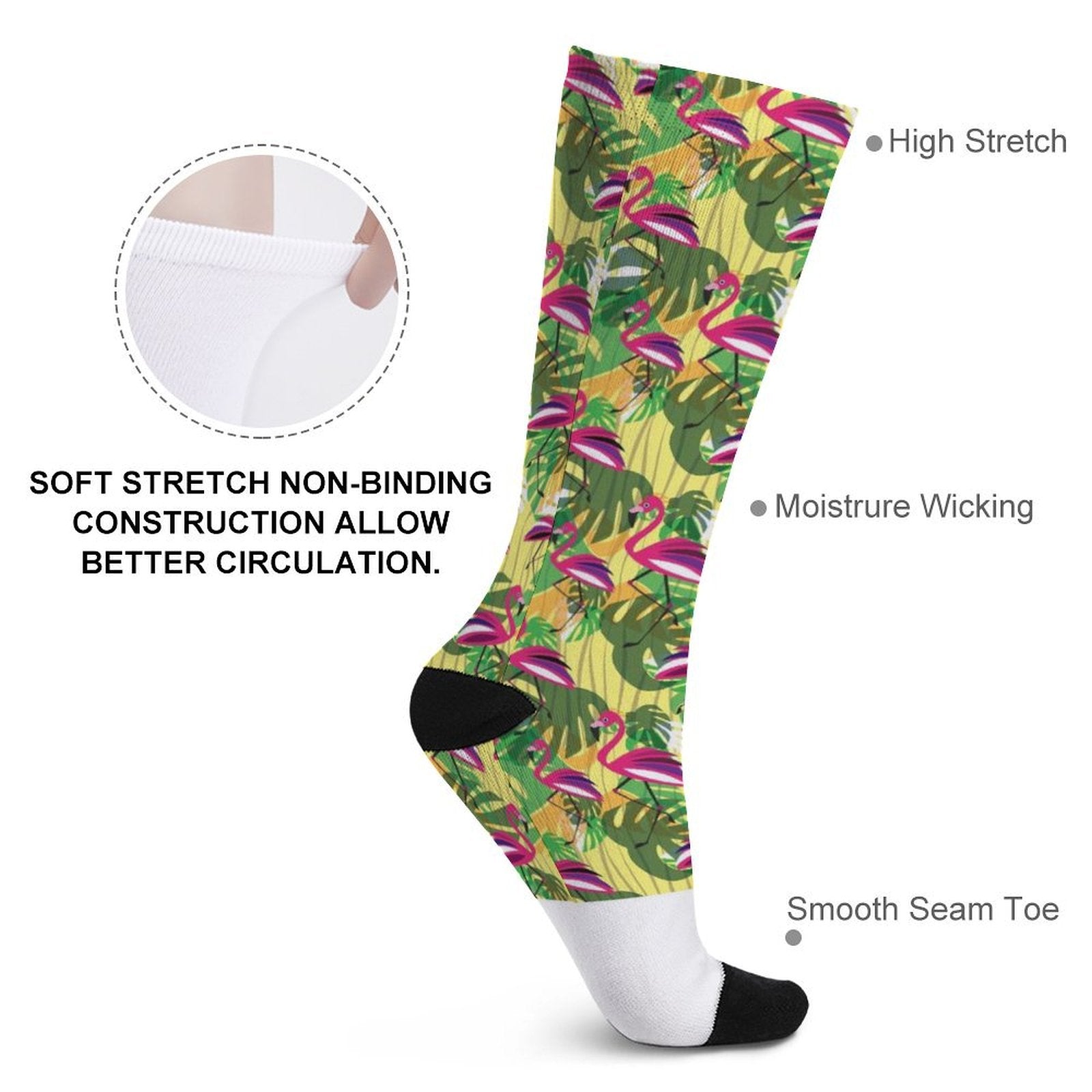 pink Flamingo Prined socks Gifts for Men Women