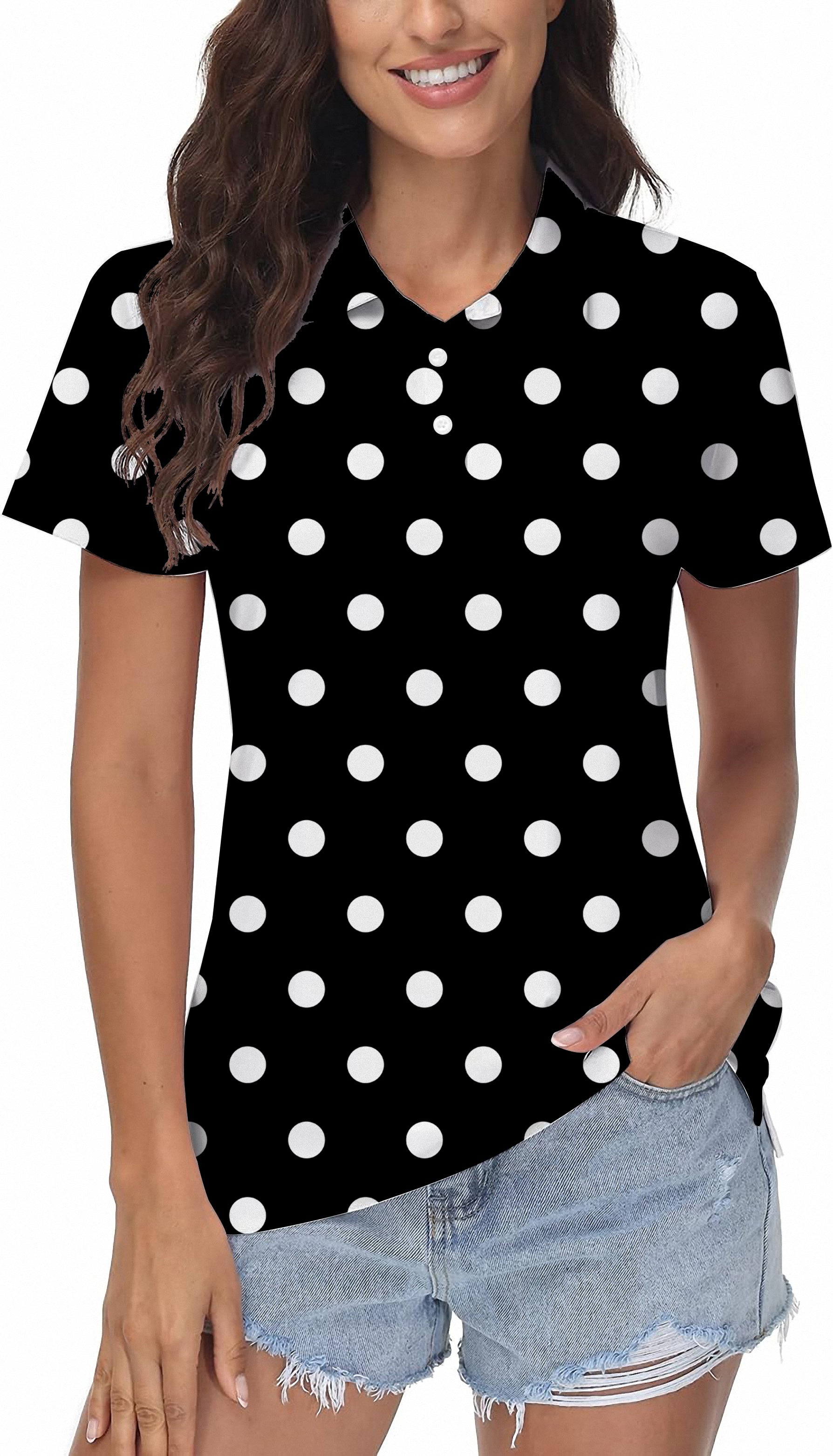 Pink Polka Dots Women's Golf Polo