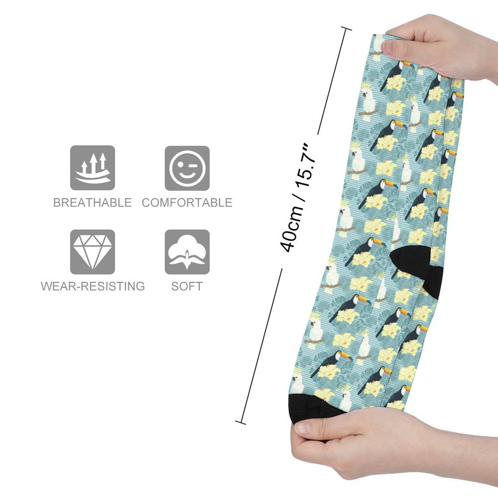 Flamingo flowers Prined socks Gifts for Men Women