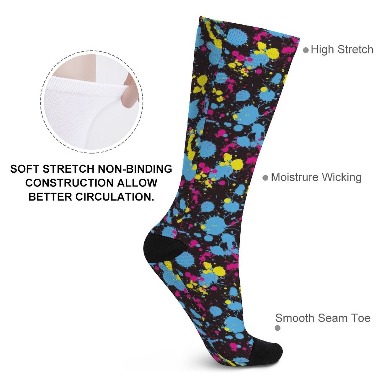 V2 Paint Splatter Prined socks Gifts for Men Women