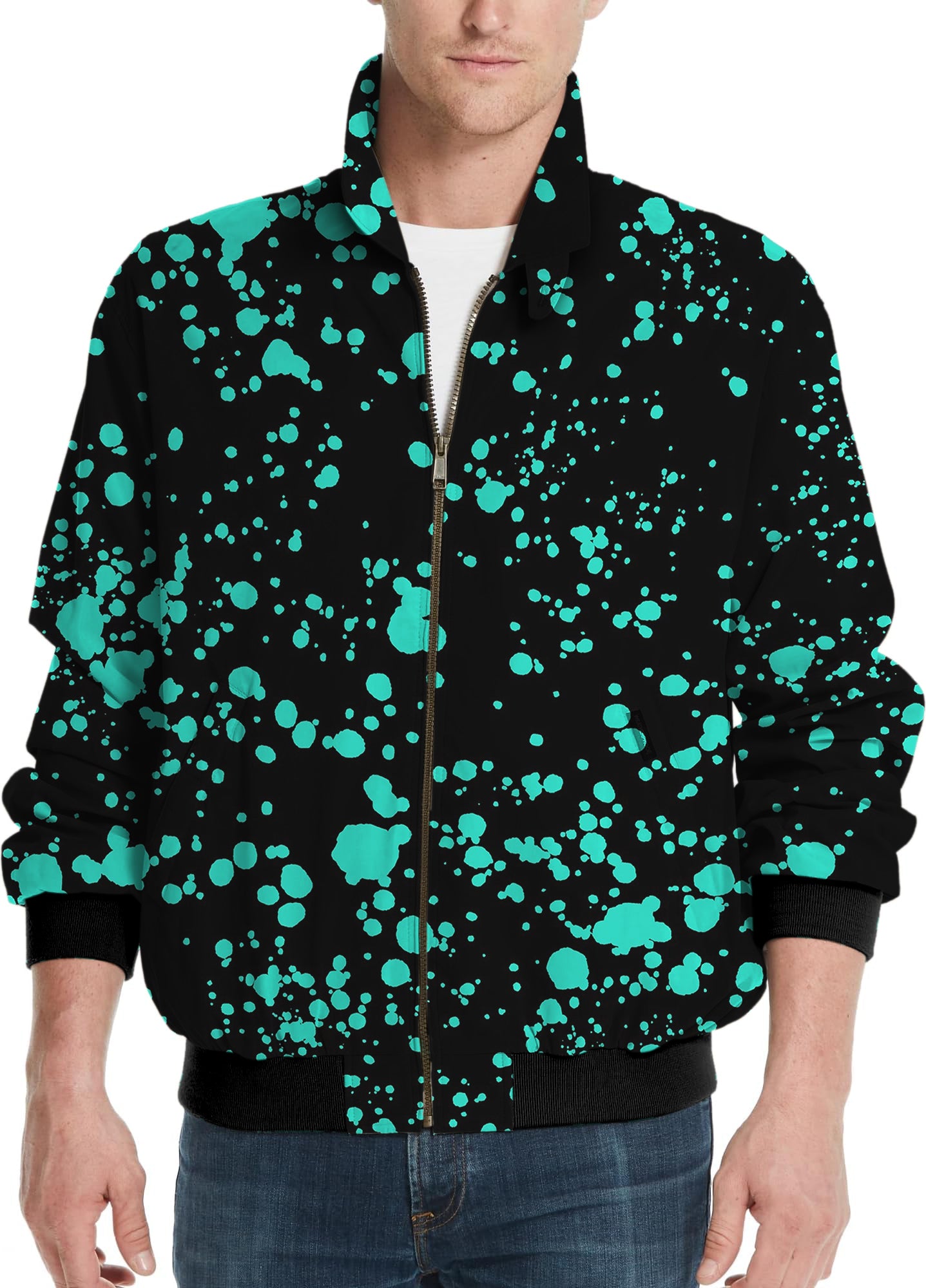 Lake Blue spot-Men's Golf Windbreaker Light Jacket