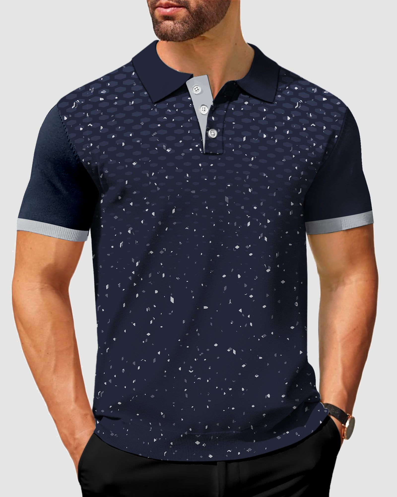 Men's Glory Grey-Stripe Series Polo US In Stock