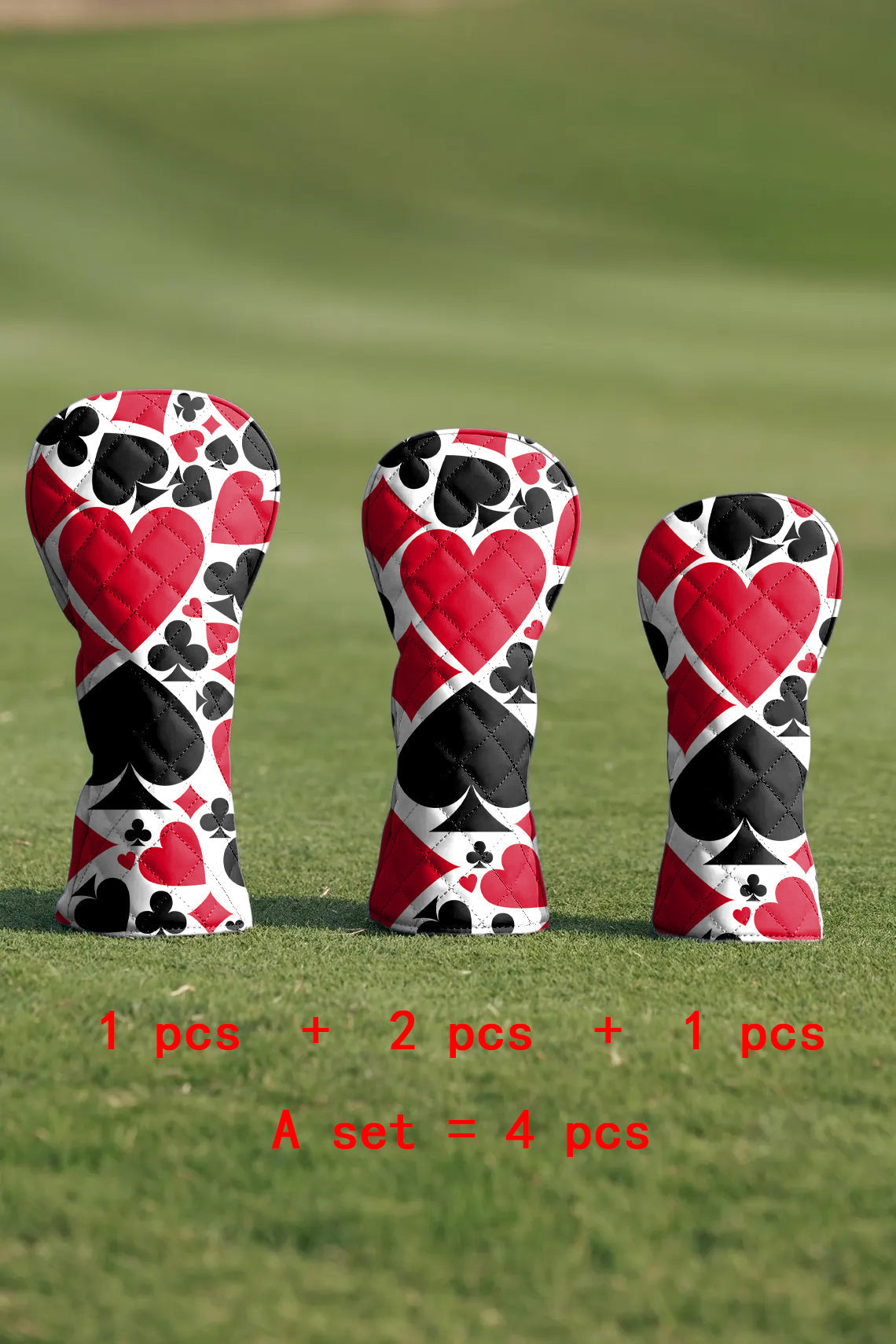Poker Quilting Golf Cover Set Digital Printing Sewing The Perfect Gift For Your Favorite Team 4 Pcs Set