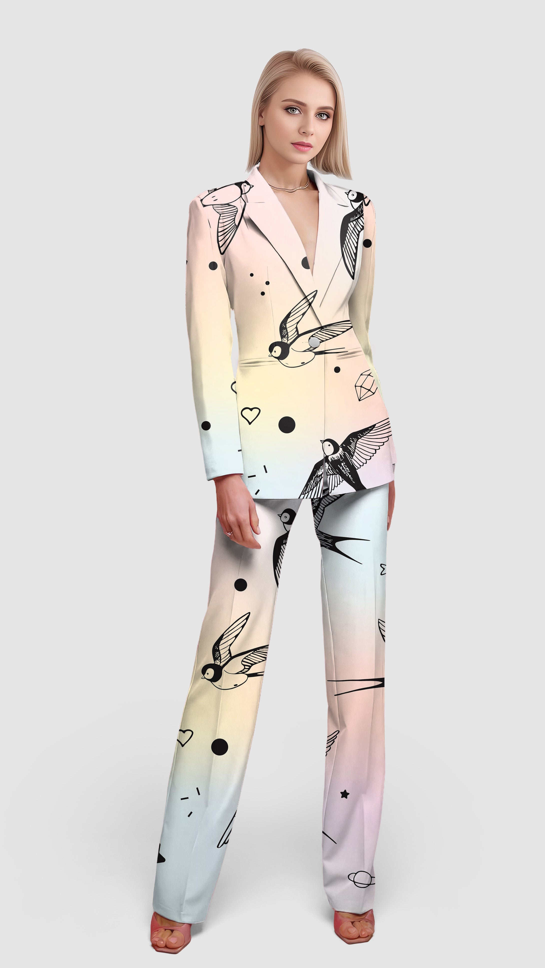 Prism Sparrows-Women's Blazer Casual Work Office Blazer Suit set