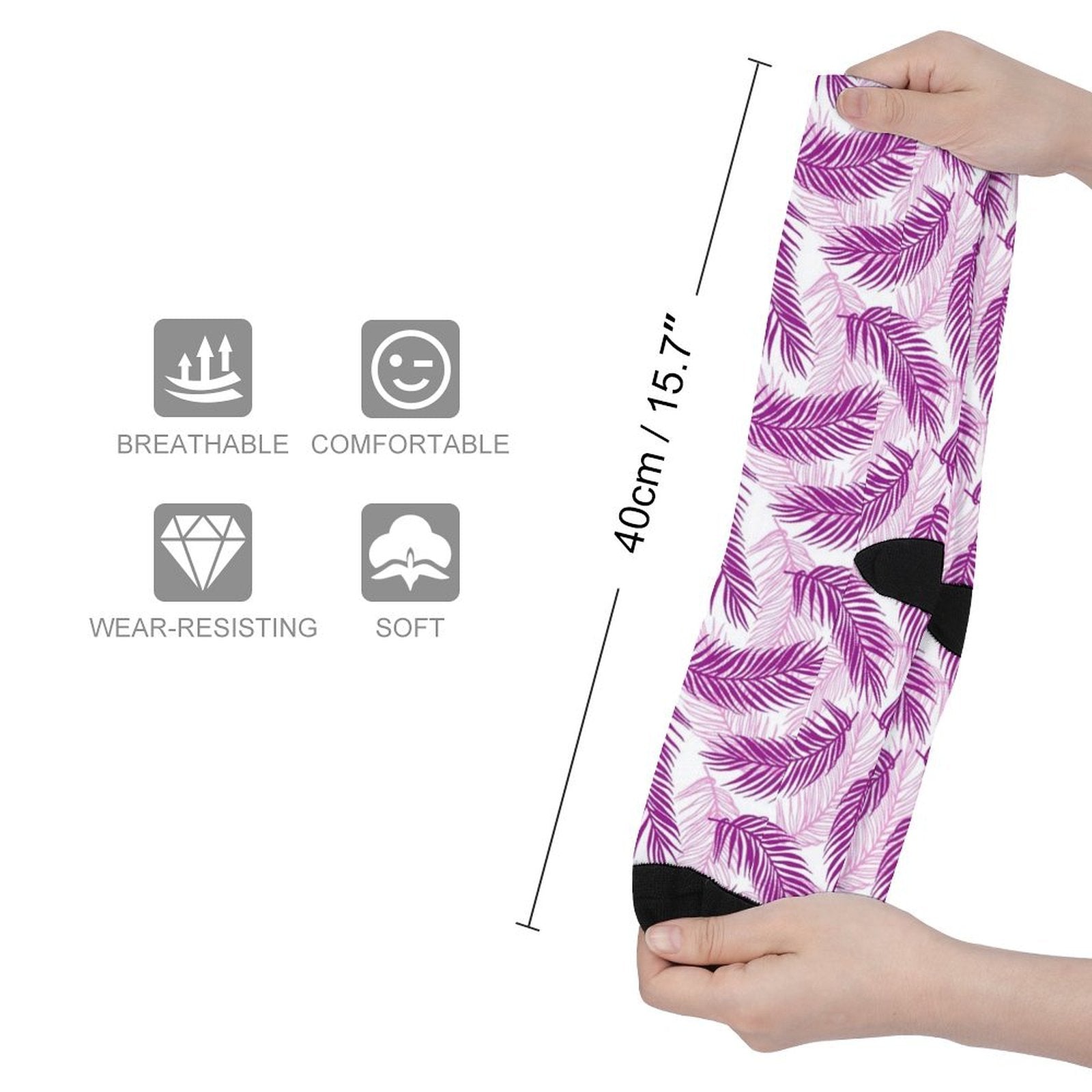 Purple Palms Prined socks Gifts for Men Women