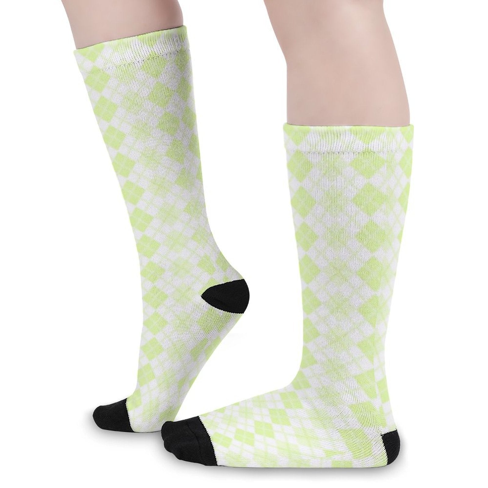 green grid Prined socks Gifts for Men Women