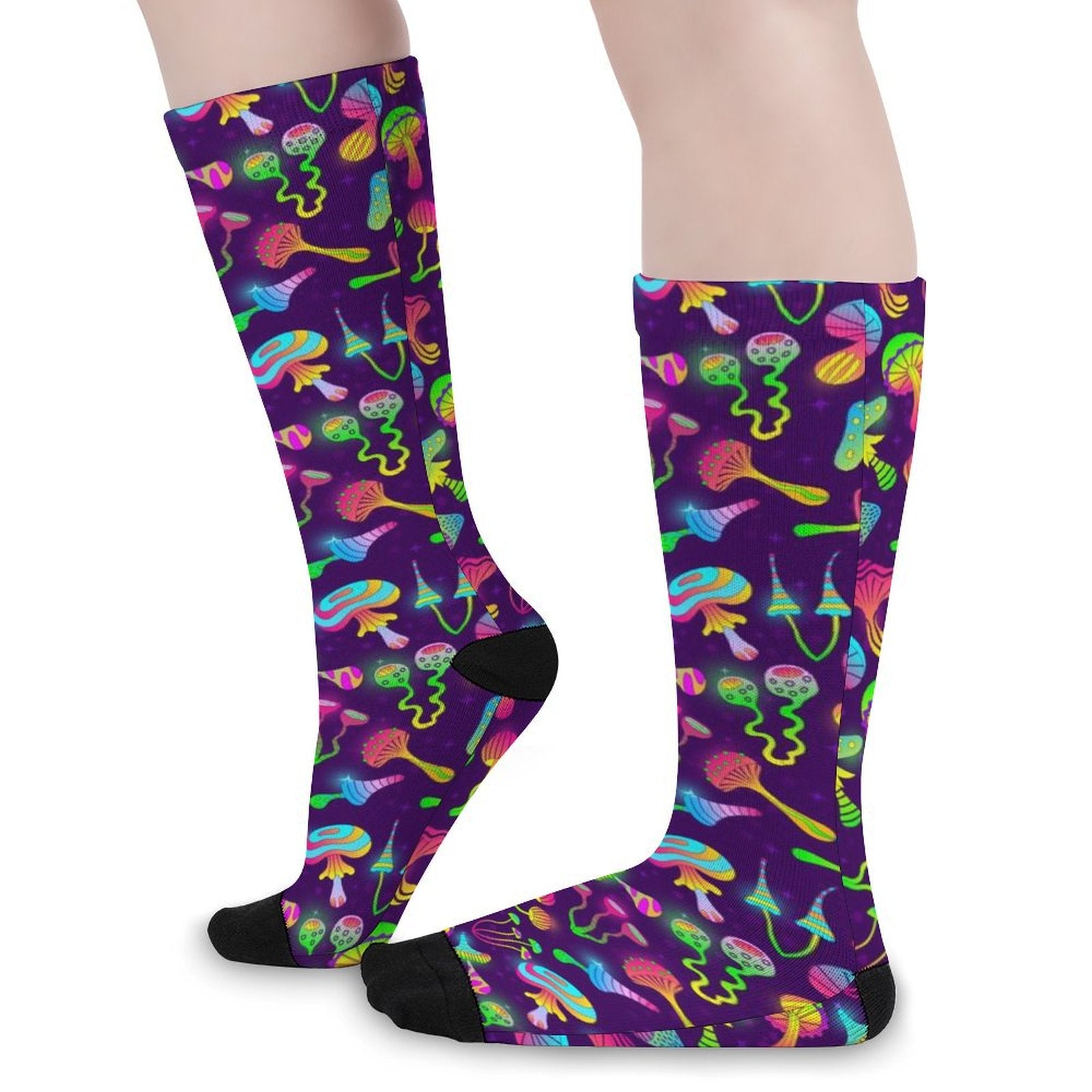Neon Mushroom Prined socks Gifts for Men Women