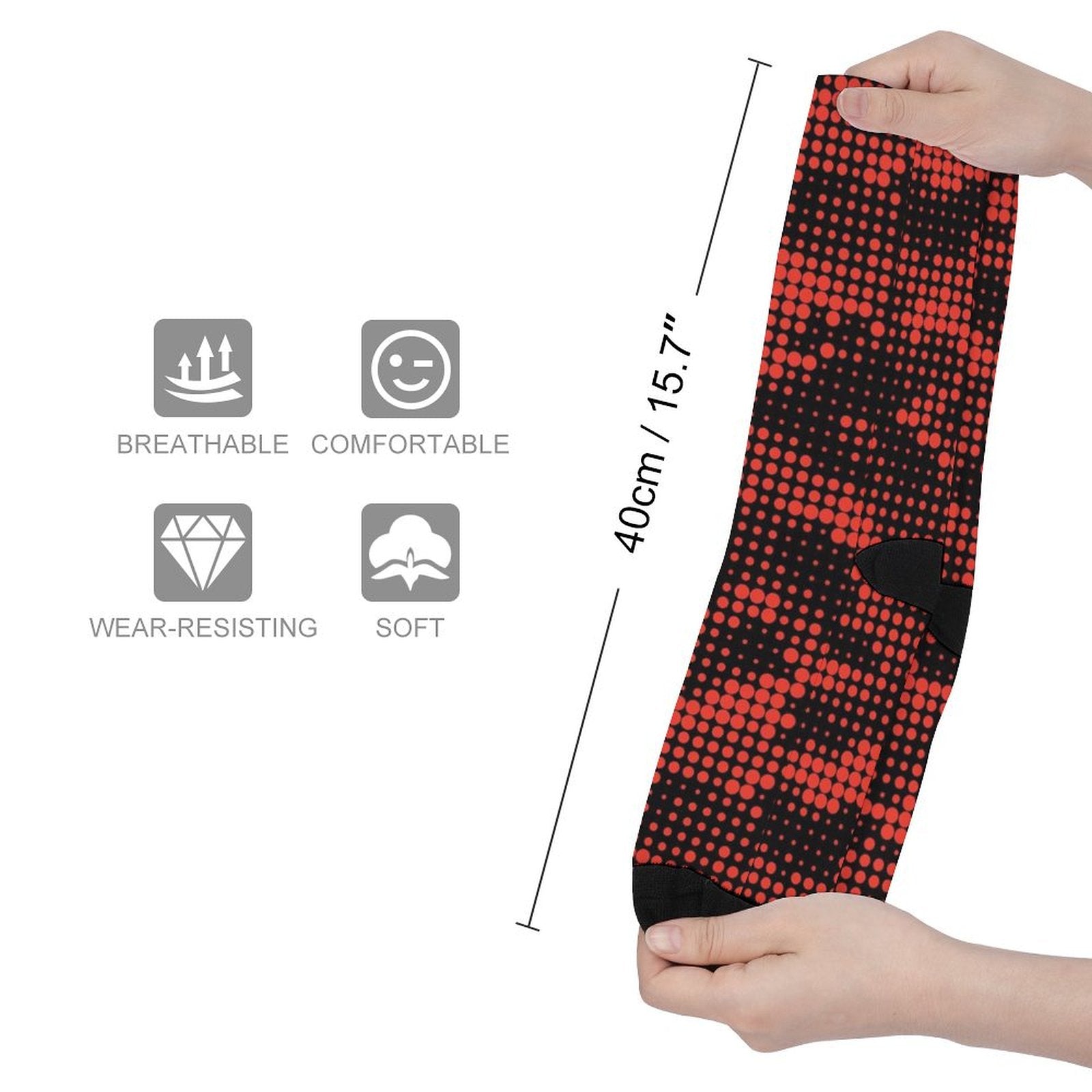 Red origin pixel Prined socks Gifts for Men Women