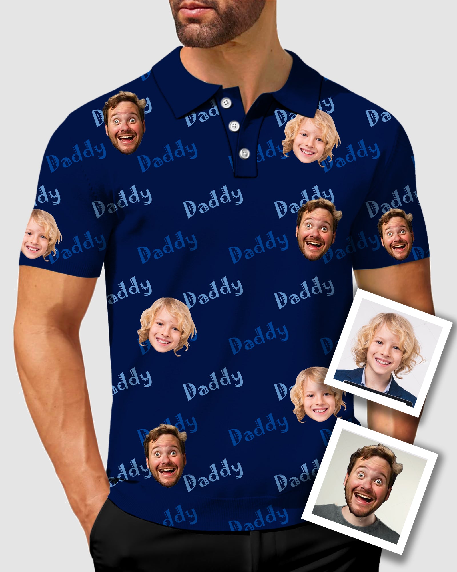Men's To My Dad Custom Face Men's Golf Polo Father's Day Gift Polo