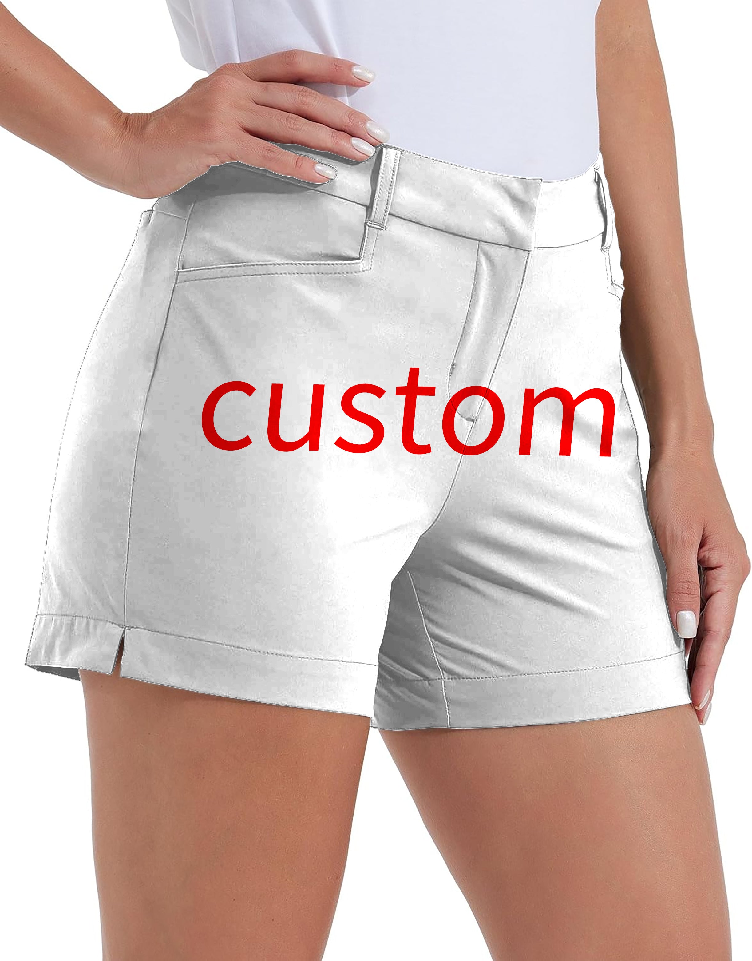 Women's quick-drying custom 4.5/7/10" golf shorts with pockets and waterproof material