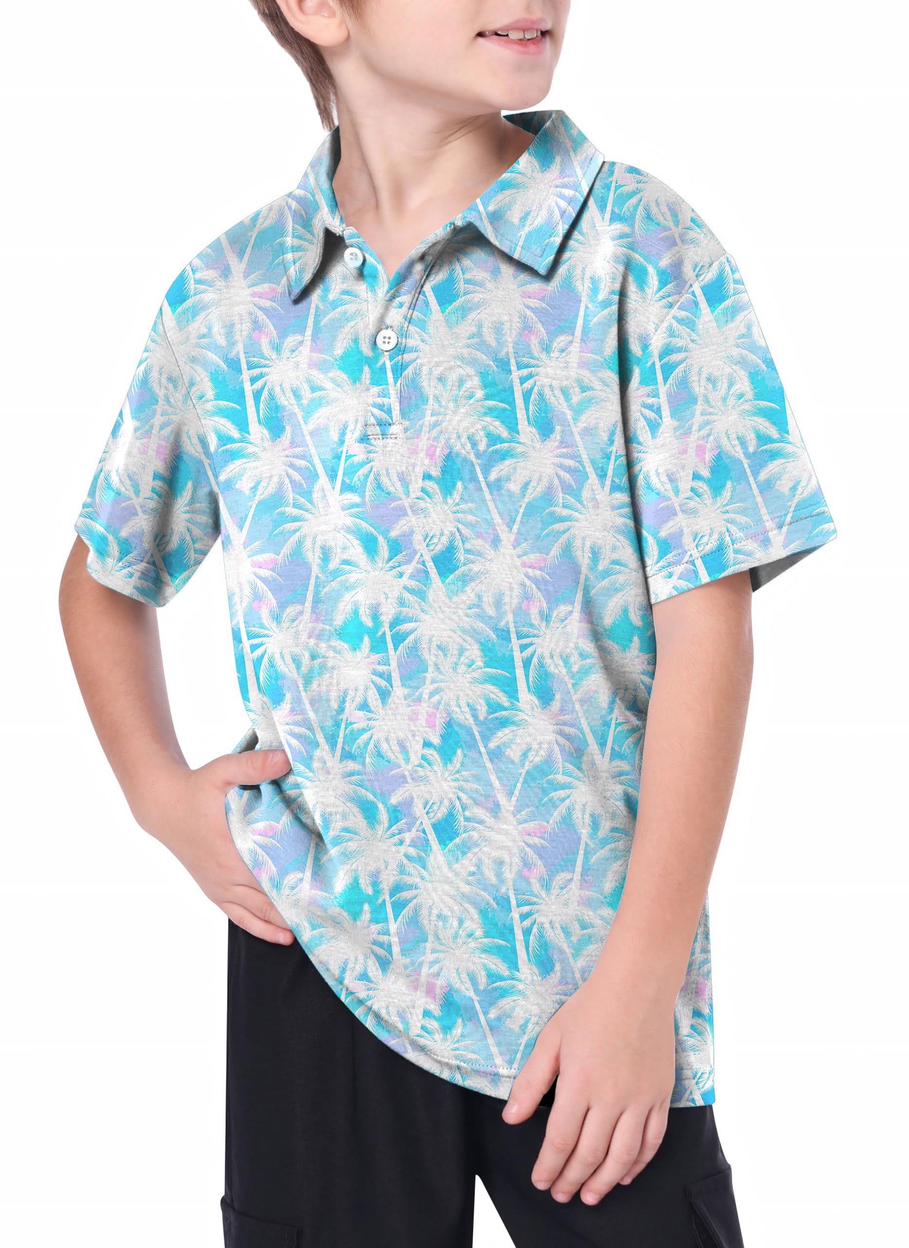 Youth Jungle coconut trees Golf Polo