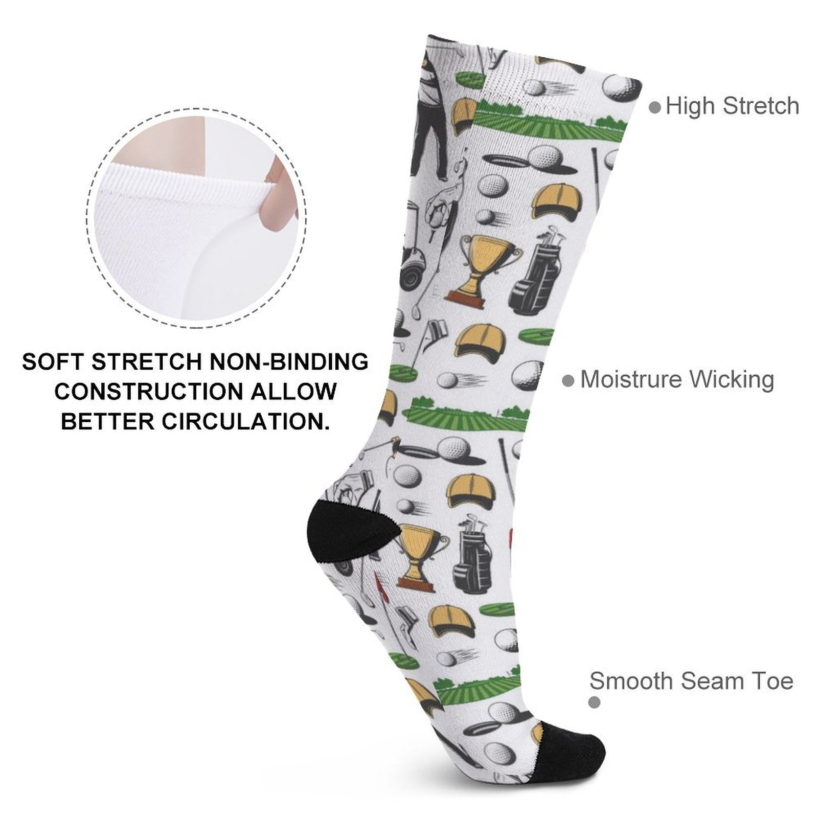 Golf equipment Prined socks Gifts for Men Women