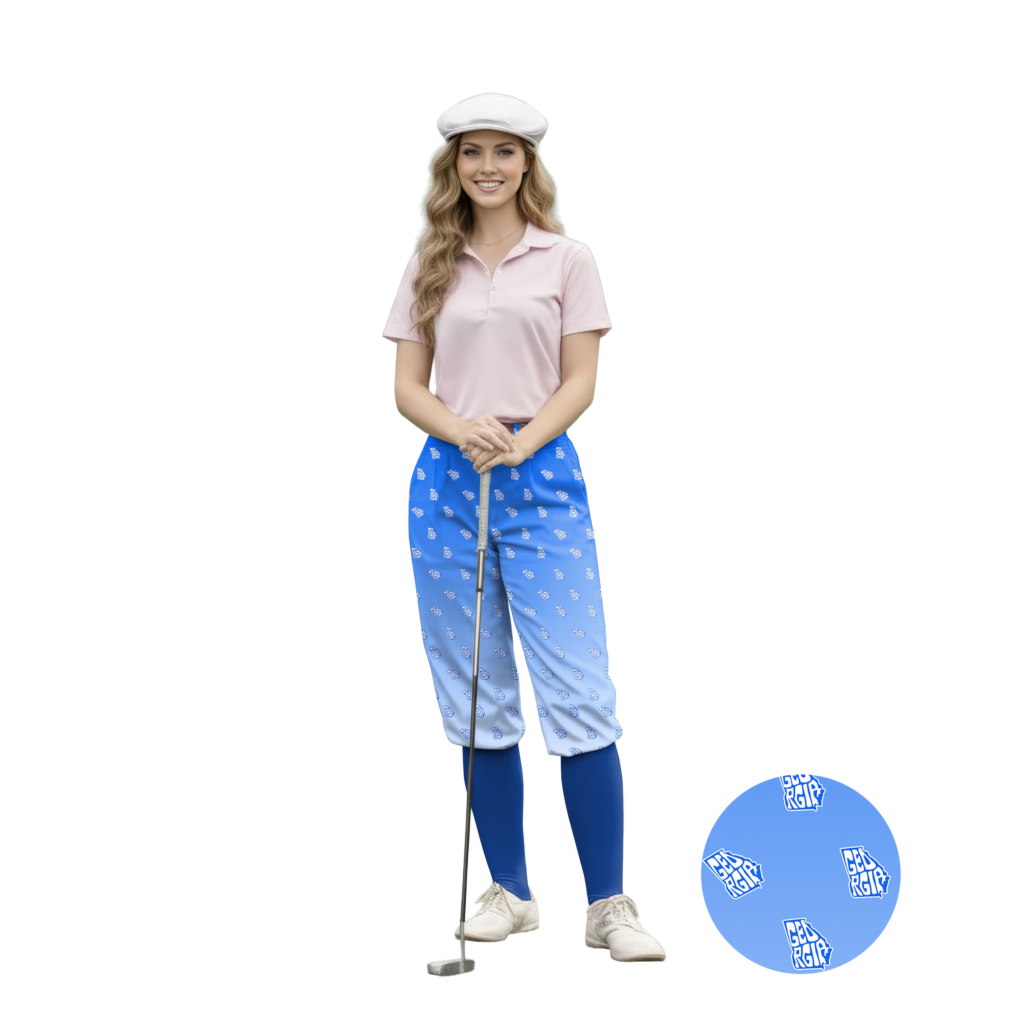 Personalize And Add To Cart Blue Georgia Womens Golf Knickers Pants