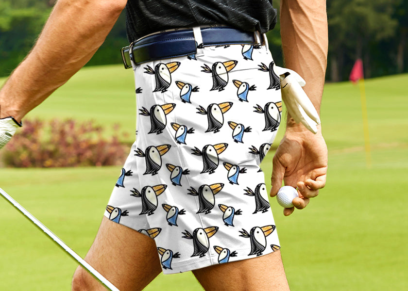 Men Talking Toucan Golf Shorts