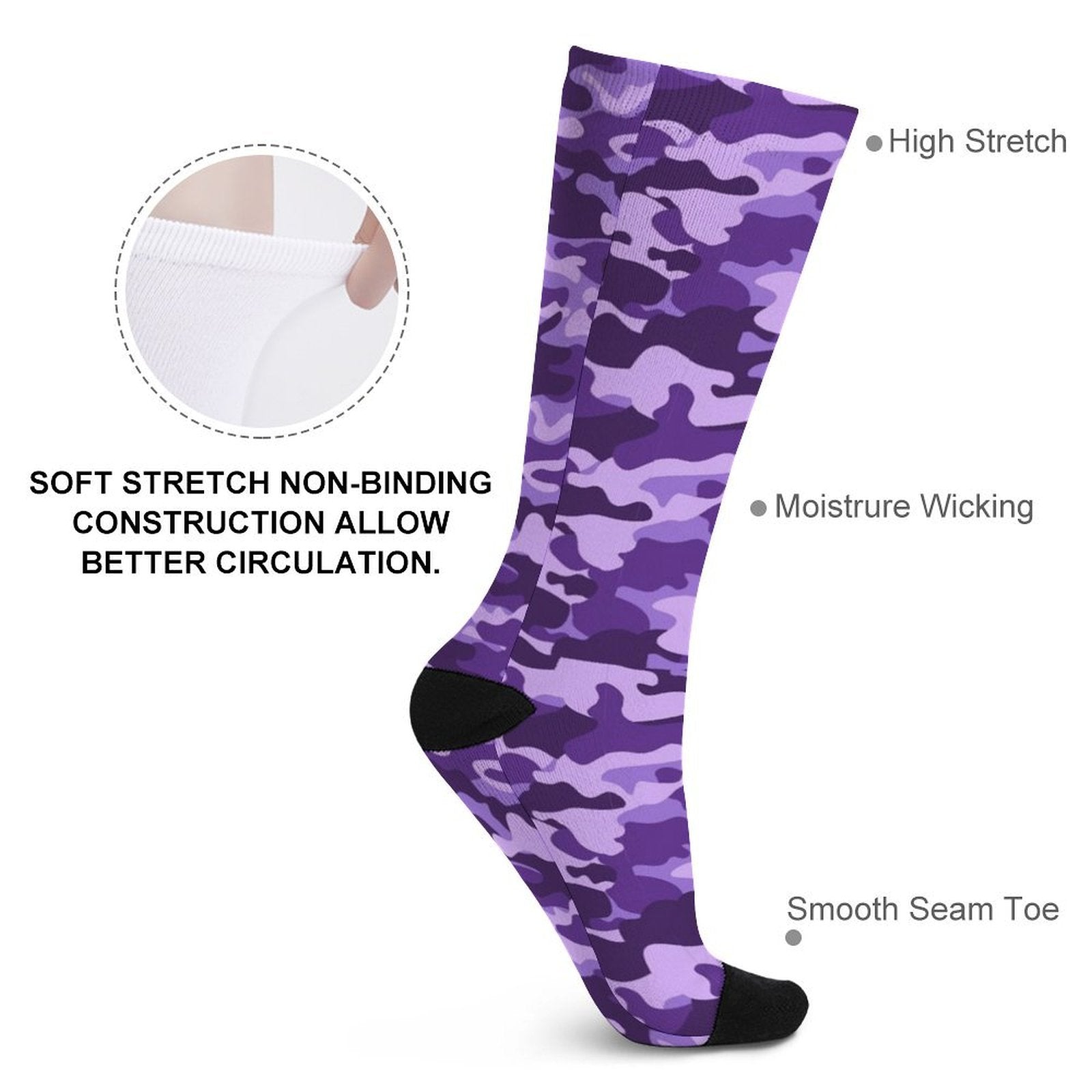Purple Camo Prined socks Gifts for Men Women