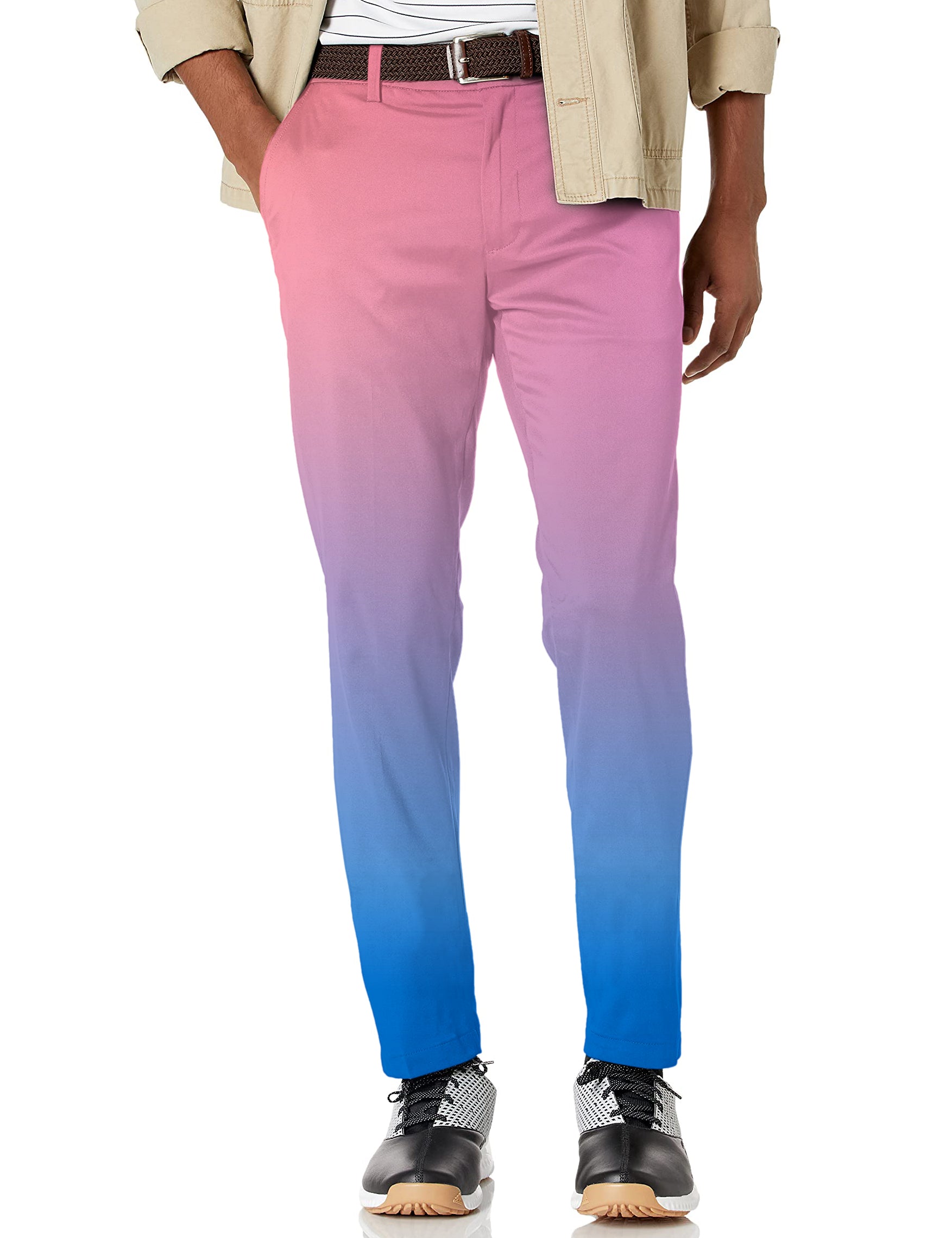 Men's Blue-Pink Gradient Stretch Golf Pants