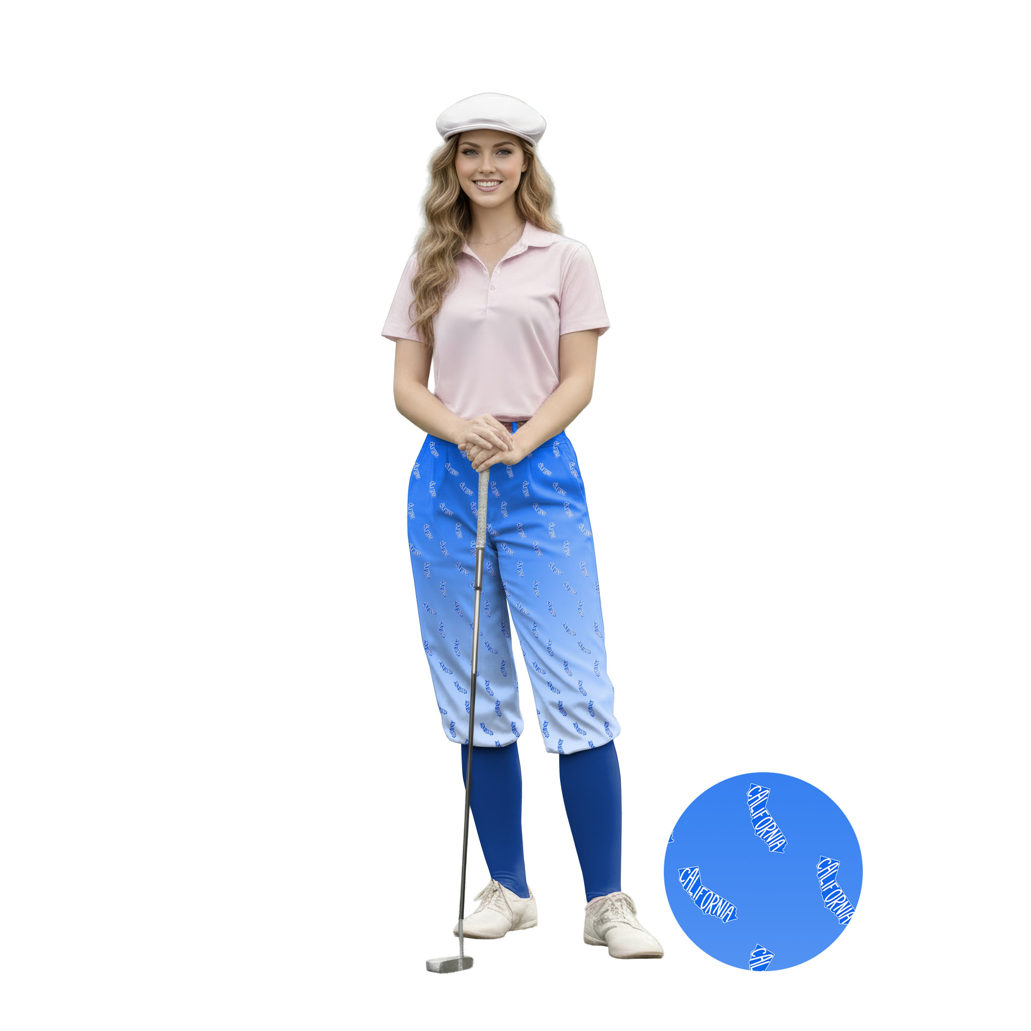 Personalize And Add To Cart Blue California Womens Golf Knickers Pants