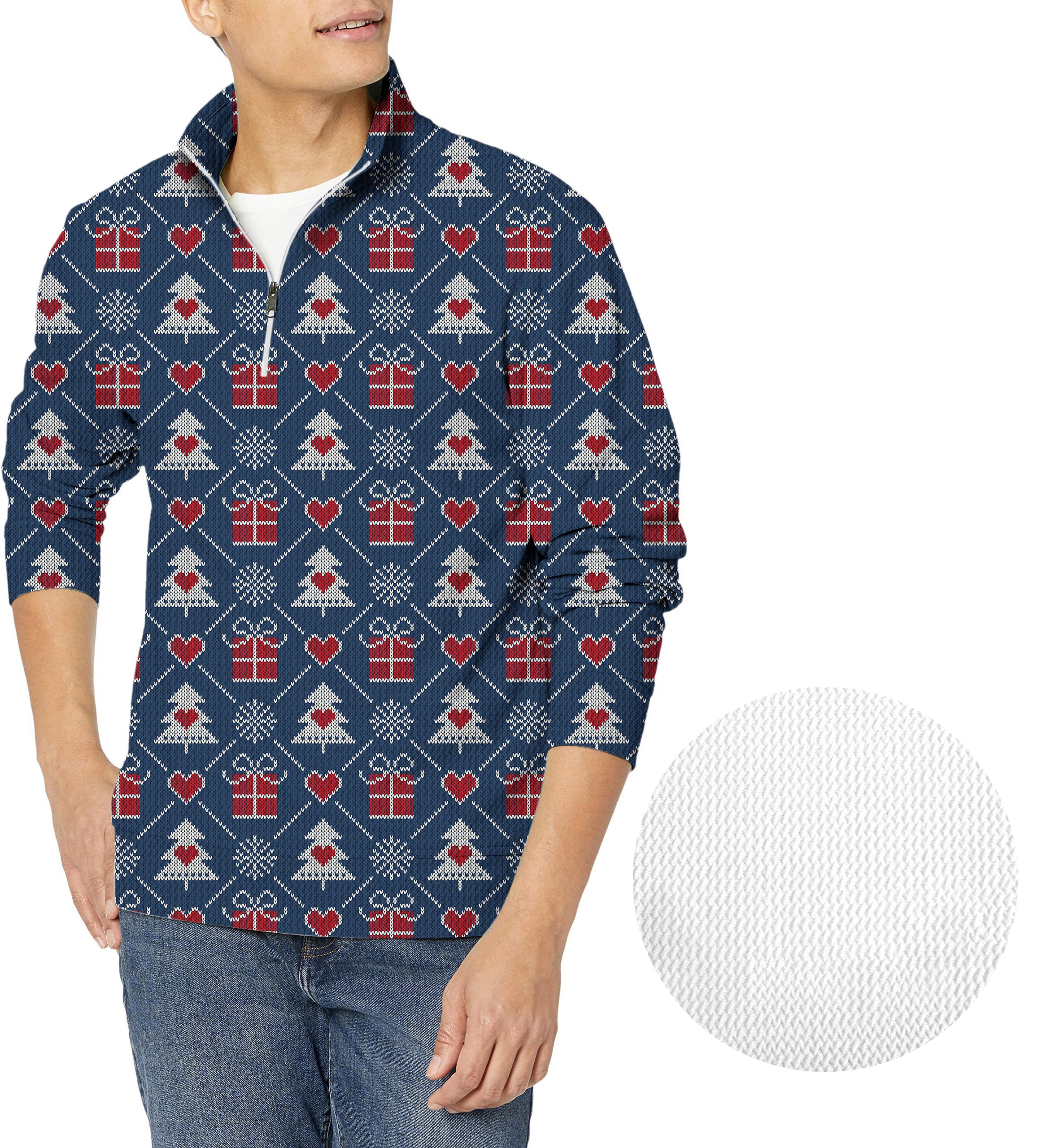 Christmas gift-Men's Golf Waffle Zipper Pullover