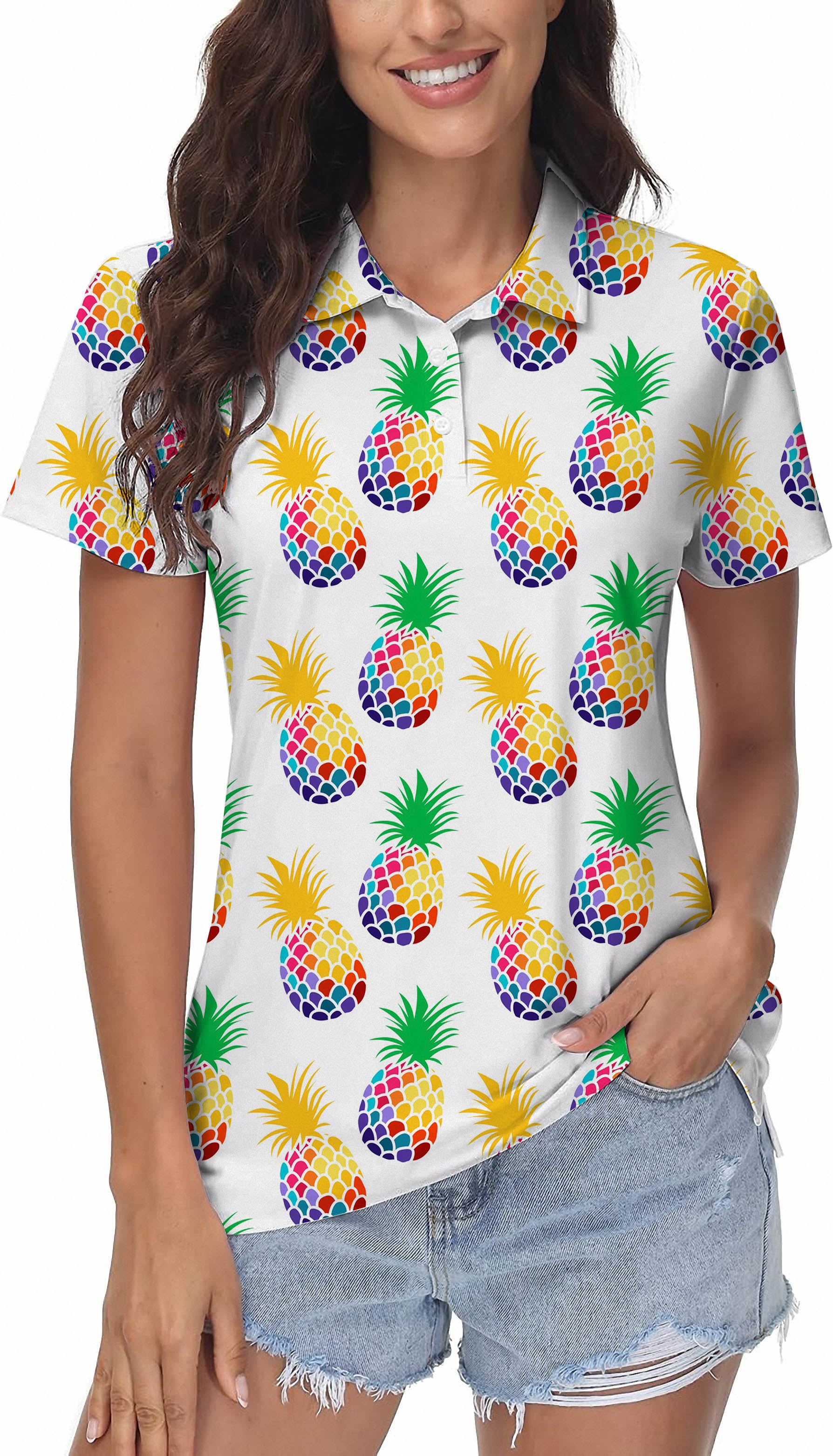 Pineapple Disco Women's Golf Polo