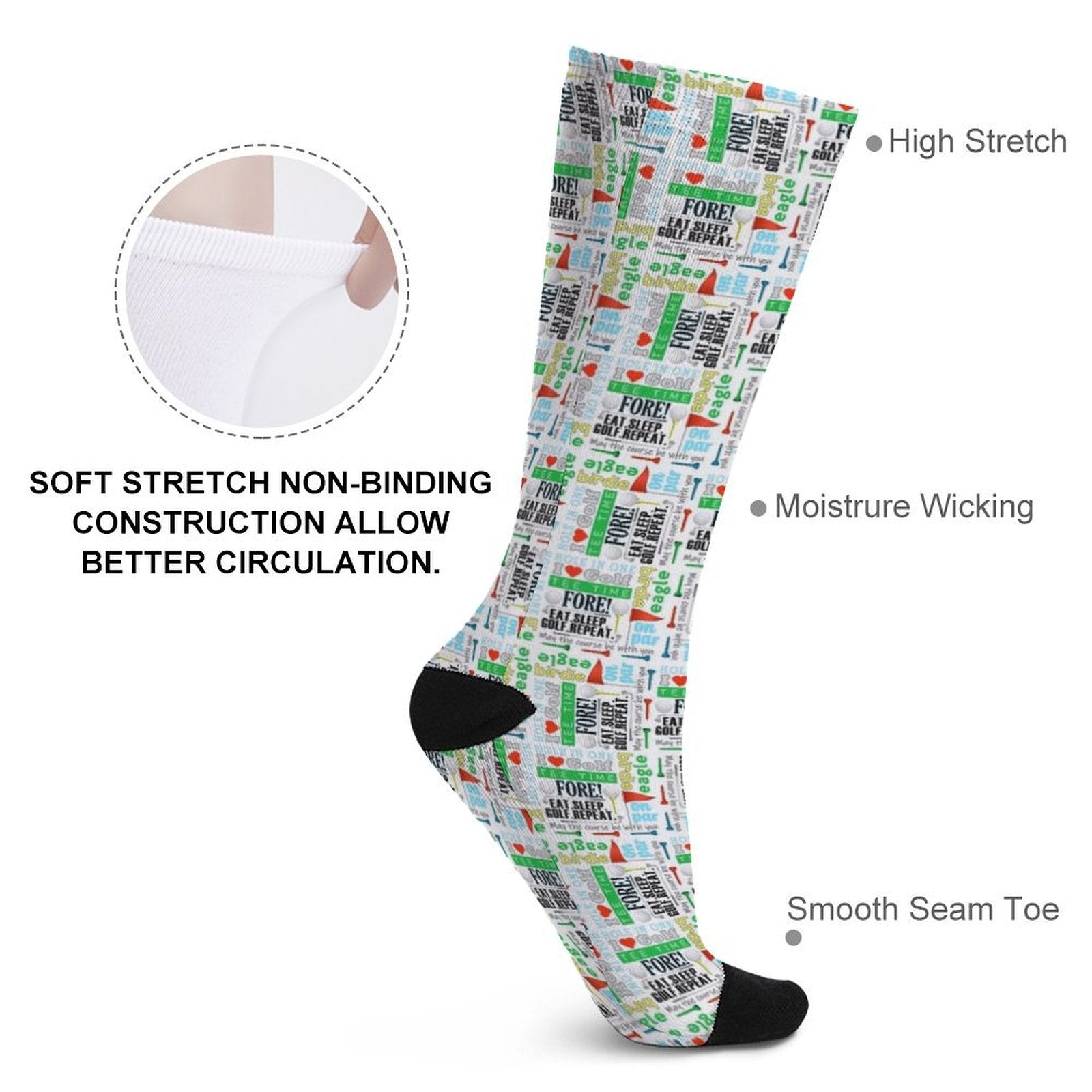 I love golf Prined socks Gifts for Men Women