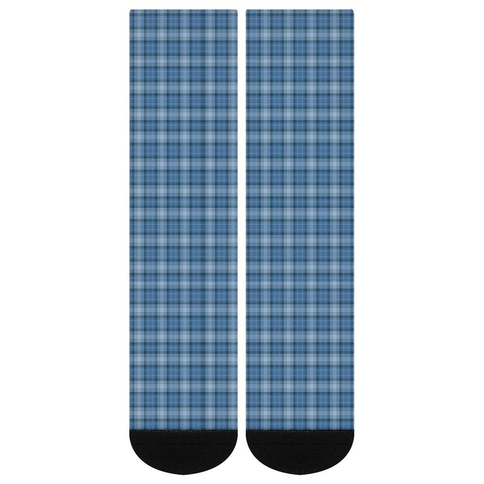 Blue grid Prined socks Gifts for Men Women