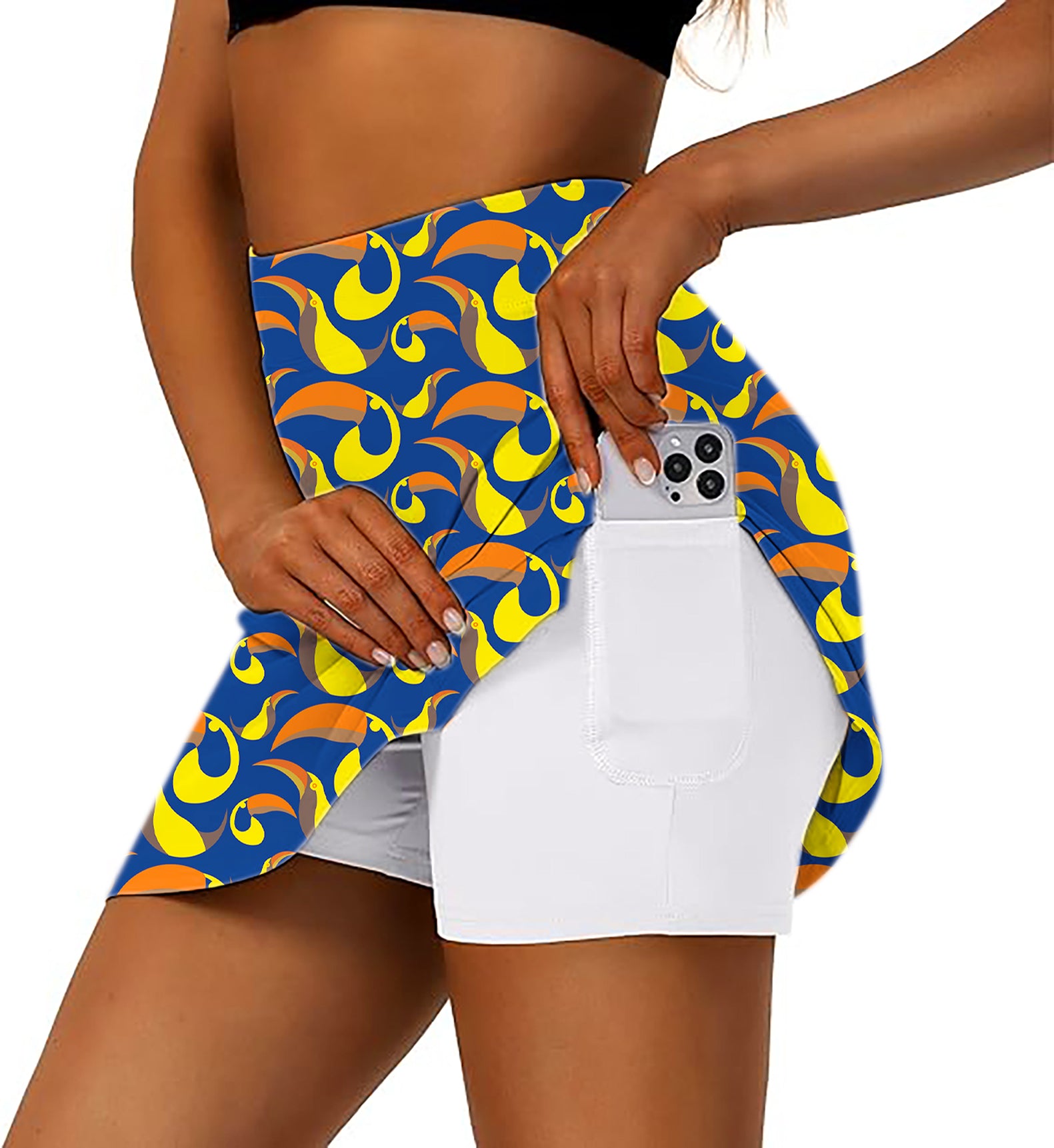 Women's toucan Golf Skirts Inner Shorts Pocket