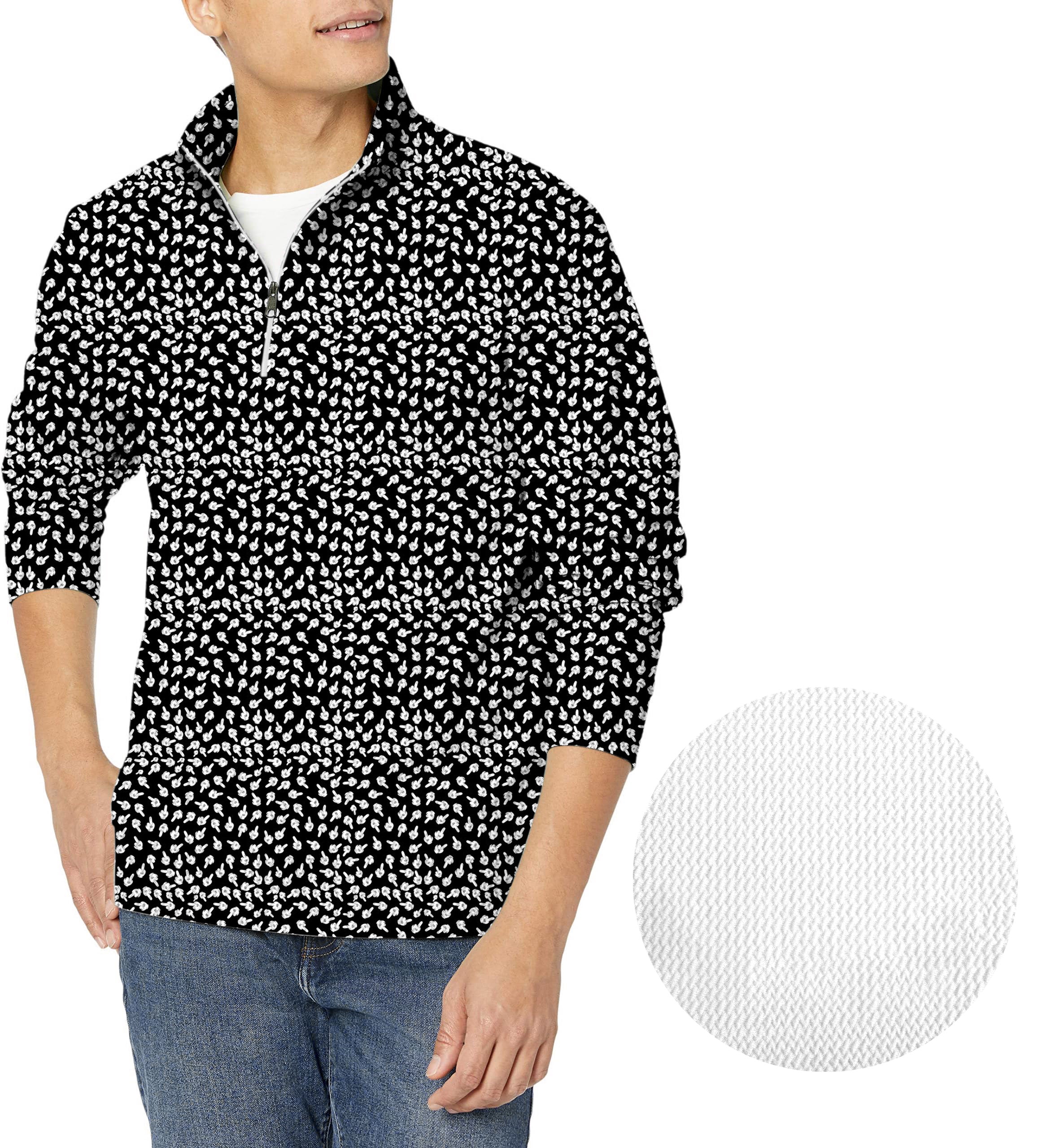 Middle Finger-Men's Golf Waffle Zipper Pullover