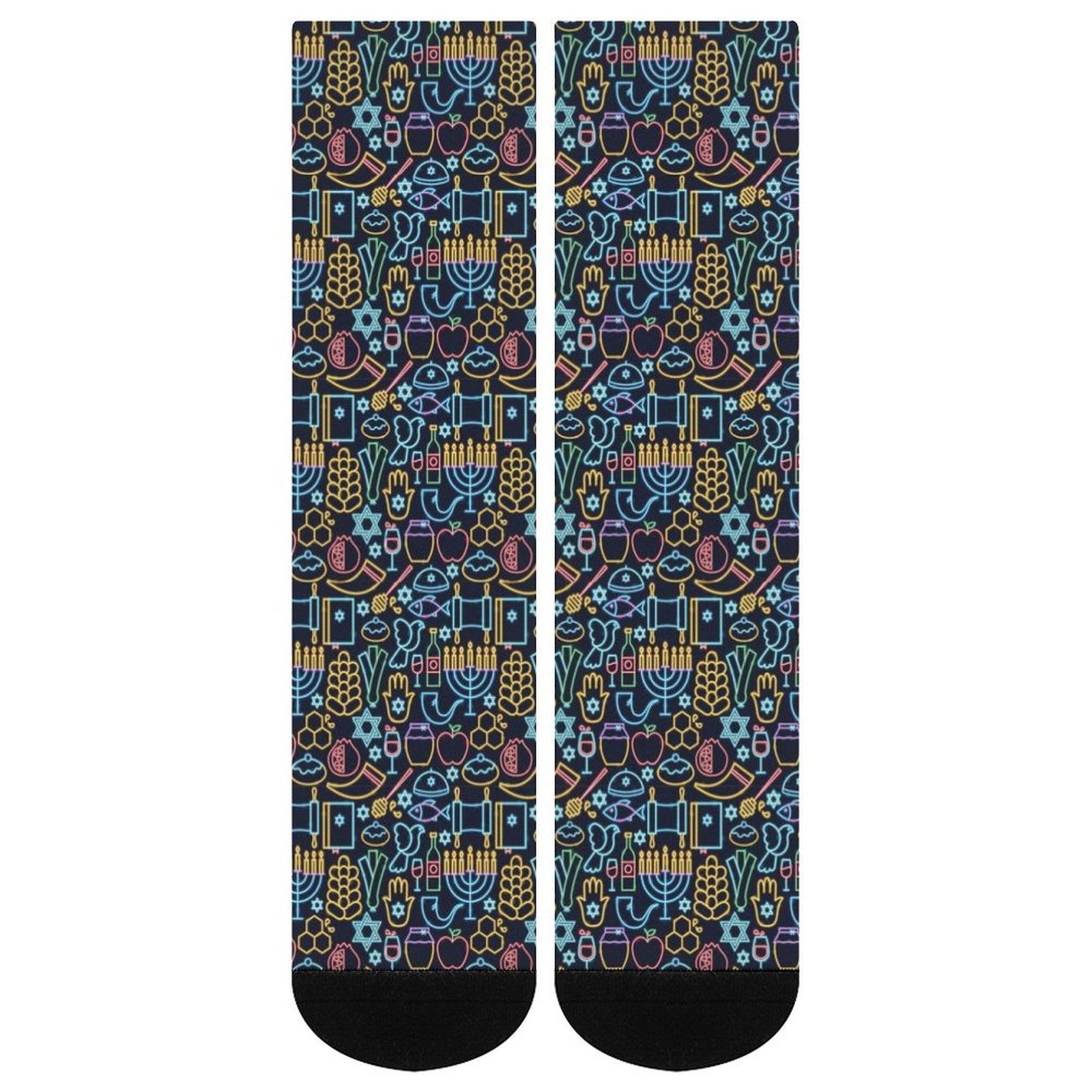 Neon Rosh Hasanah Prined socks Gifts for Men Women