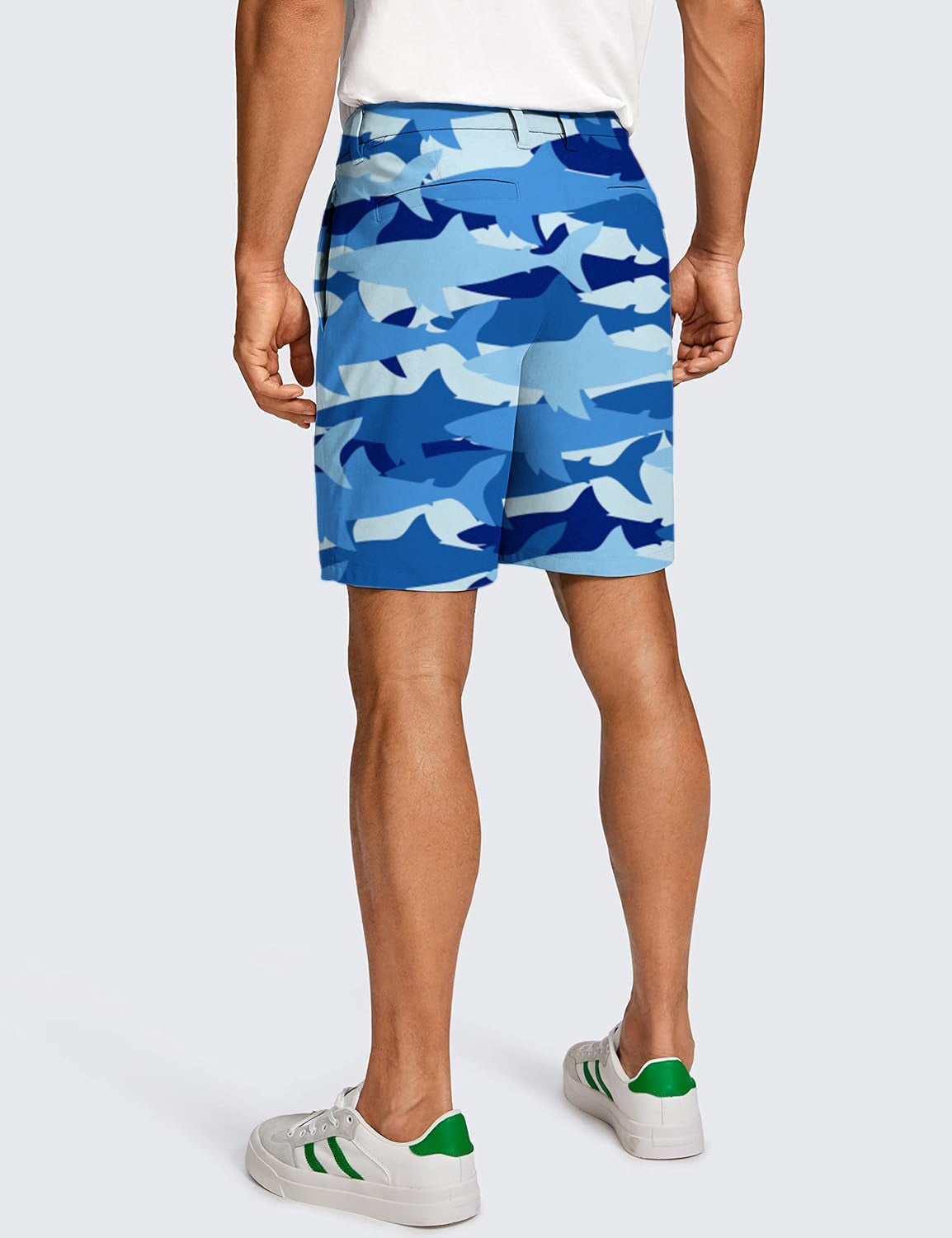 Men Shark Camo Golf Shorts