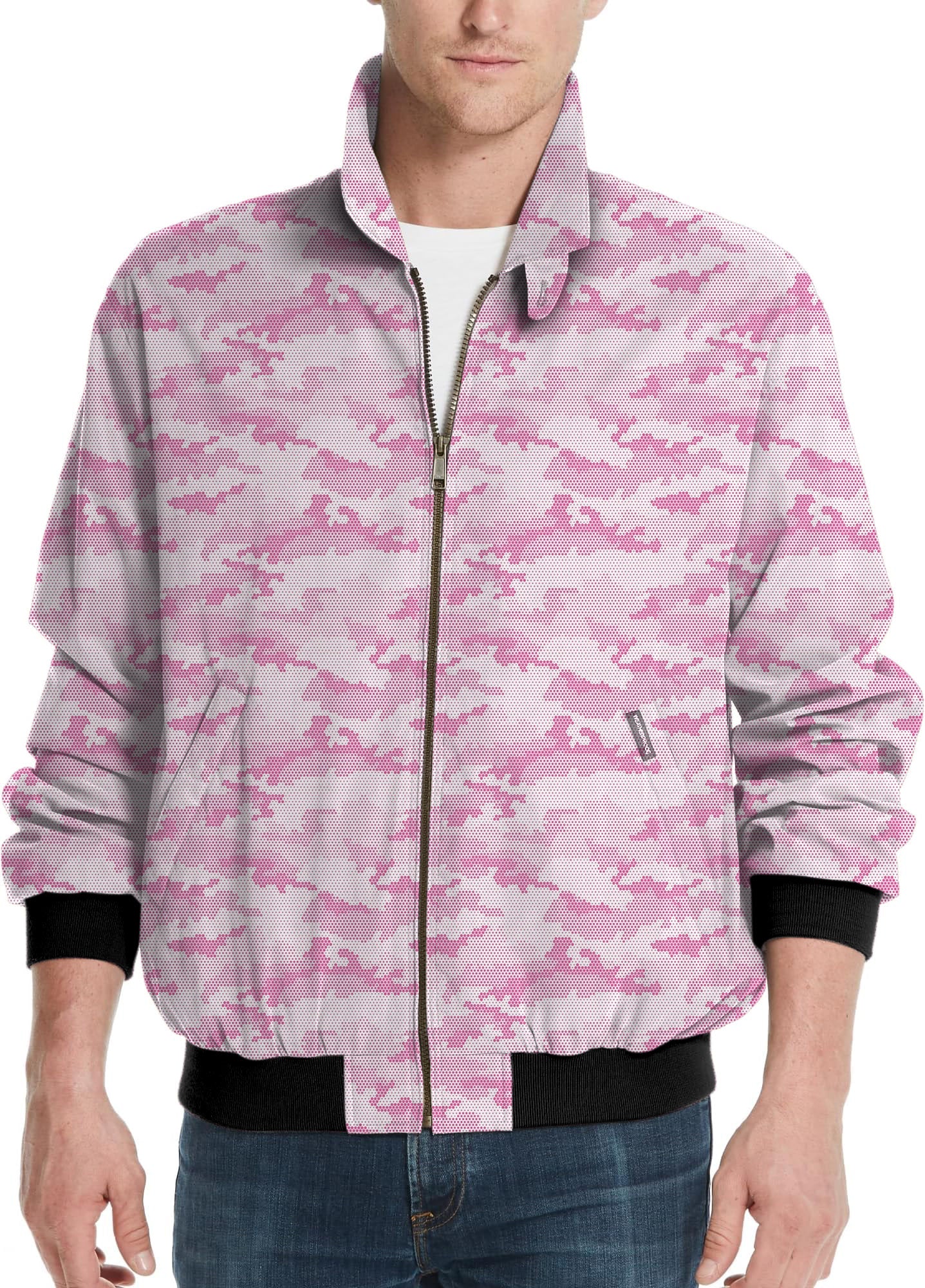 PINK HEX CAMO-Men's Golf Windbreaker Light Jacket