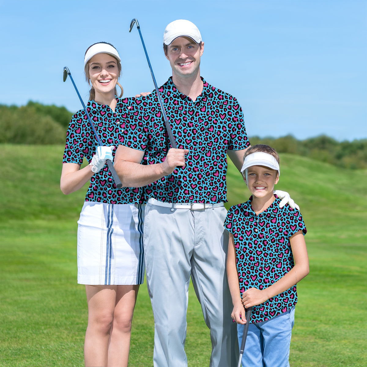 Family Pink leopard print set Golf Championship Trophy tournament