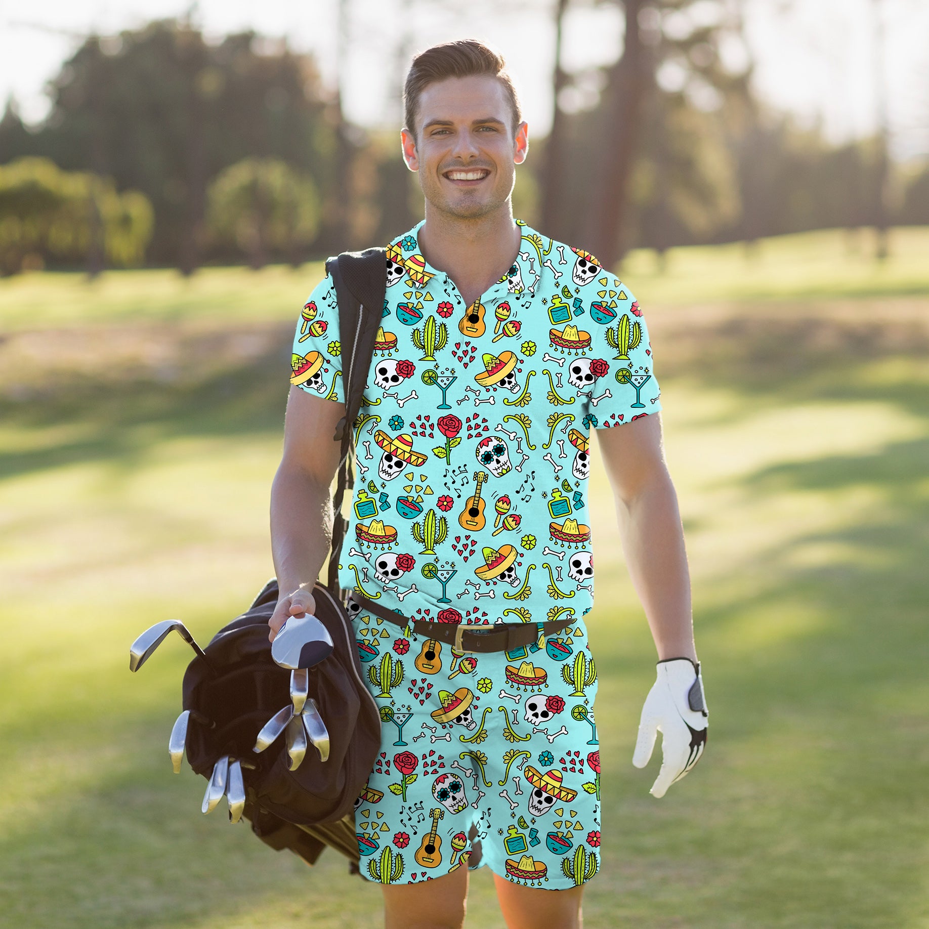 Men's Golf Set Polo+Shorts Fiesta Time Polo