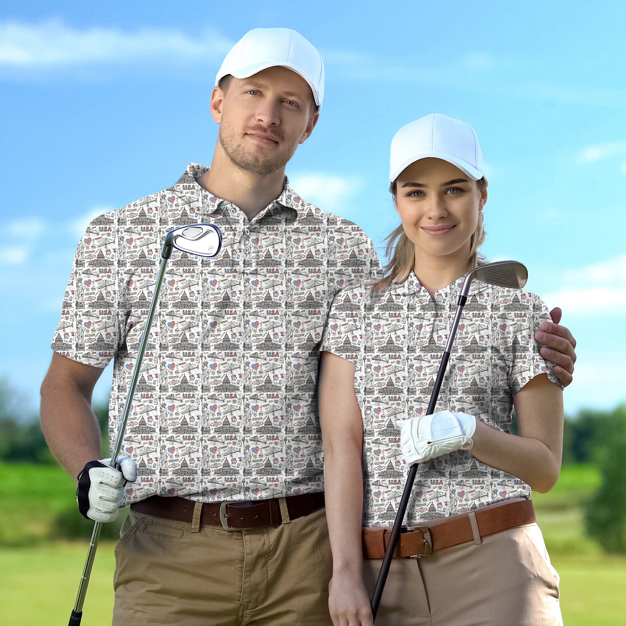 Golf Polo Couple Family set American travel tournament
