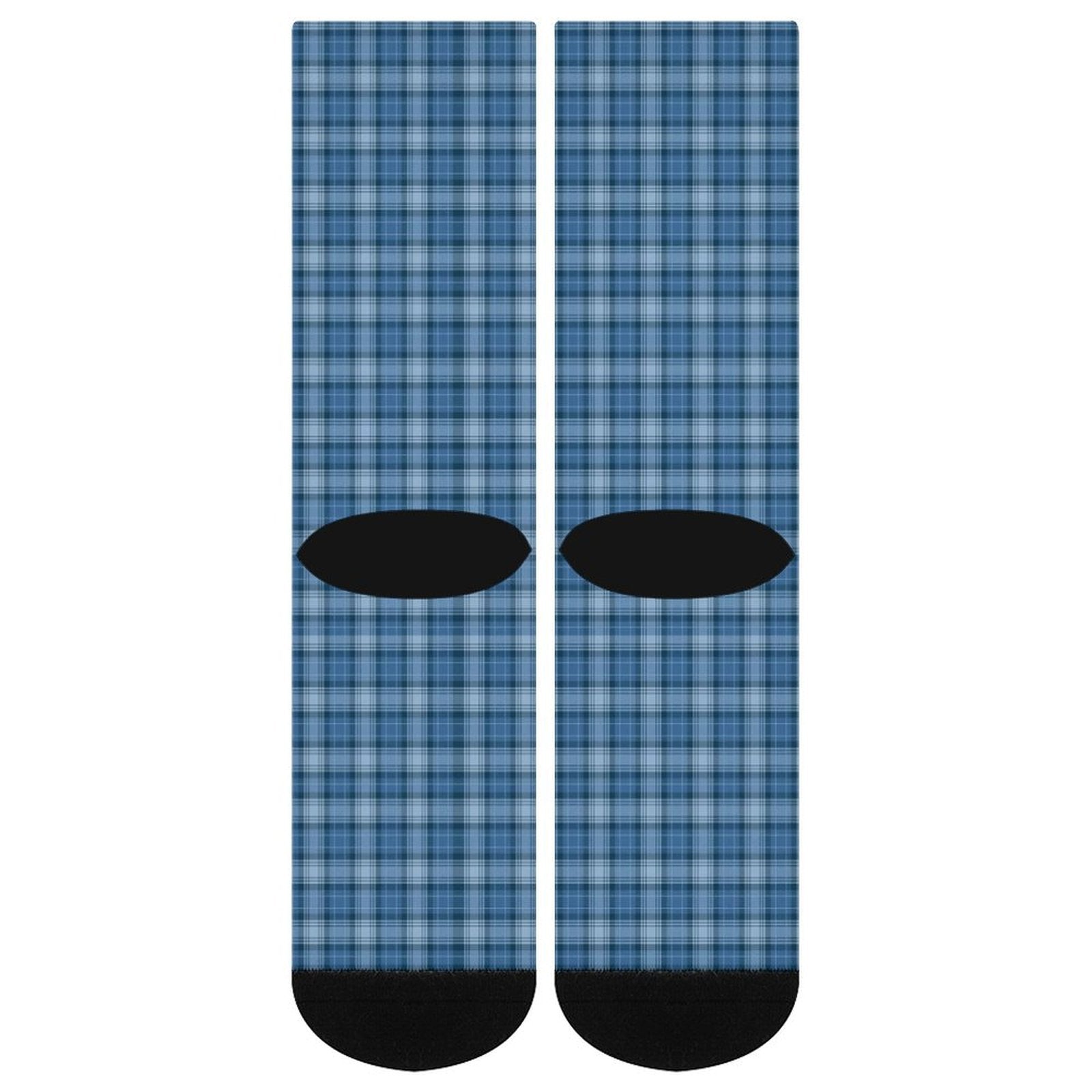 Blue grid Prined socks Gifts for Men Women
