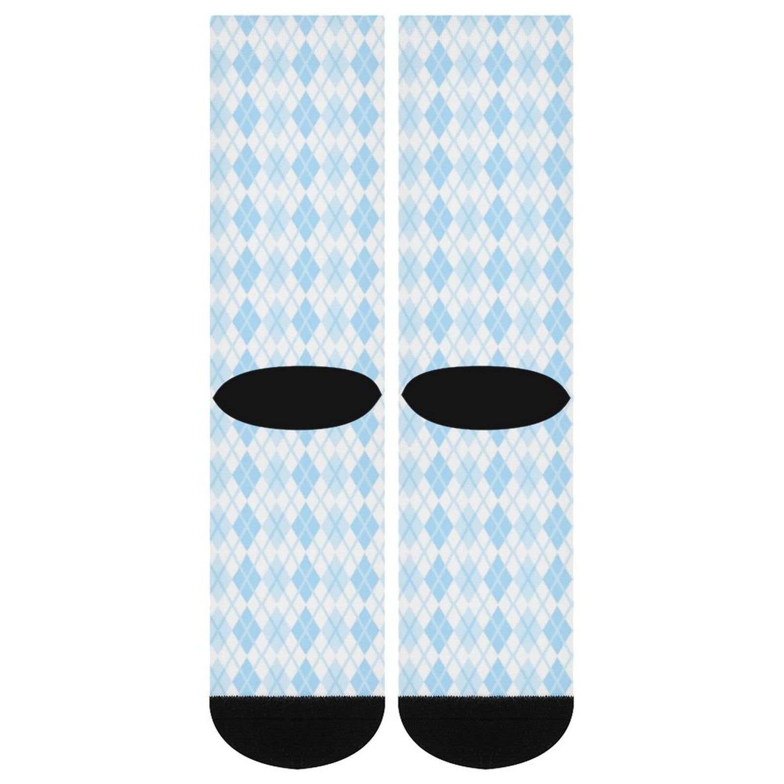 Argyle bule grid Prined socks Gifts for Men Women