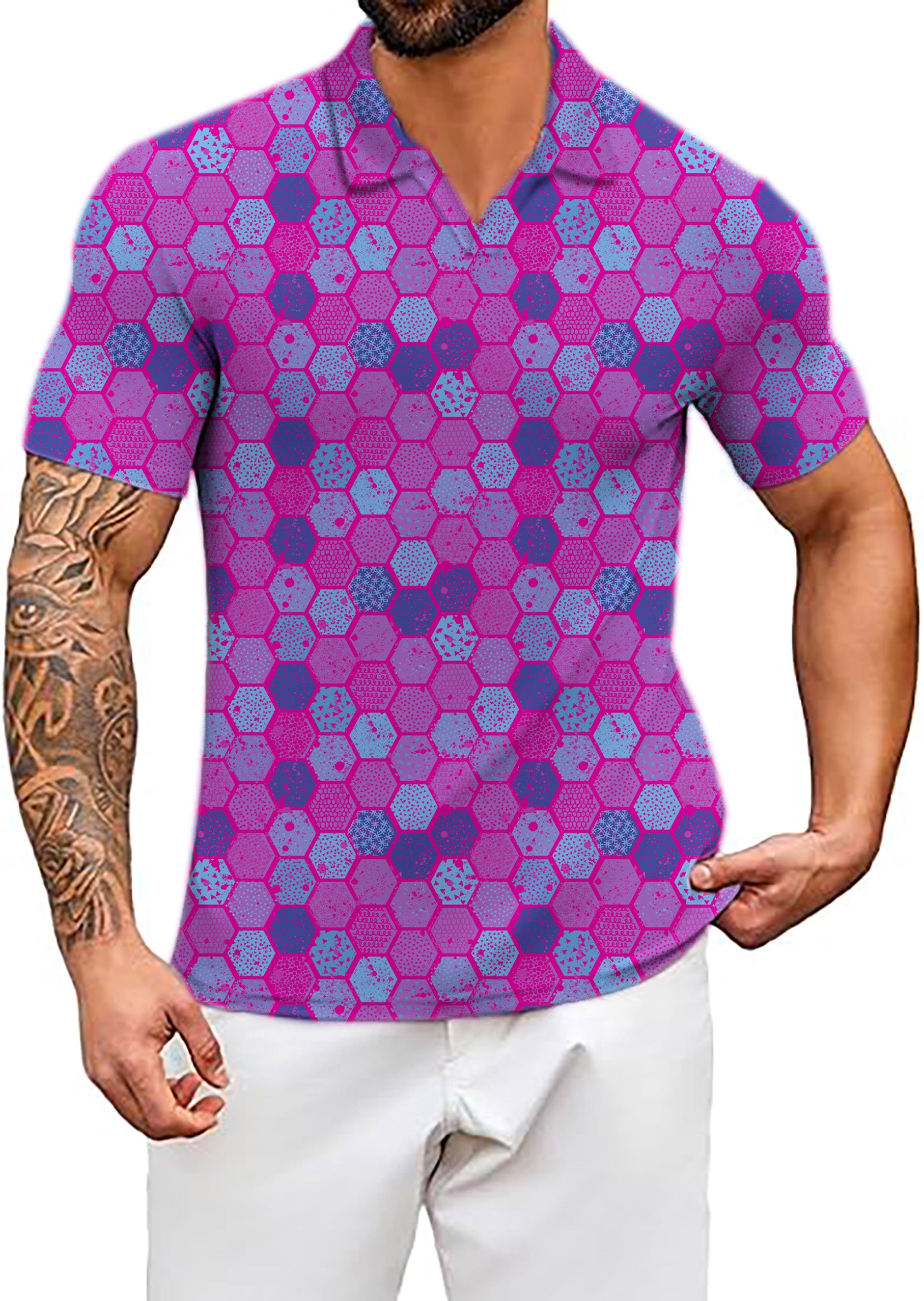 Men's HEXtreme V Neck Golf Polo Shirts