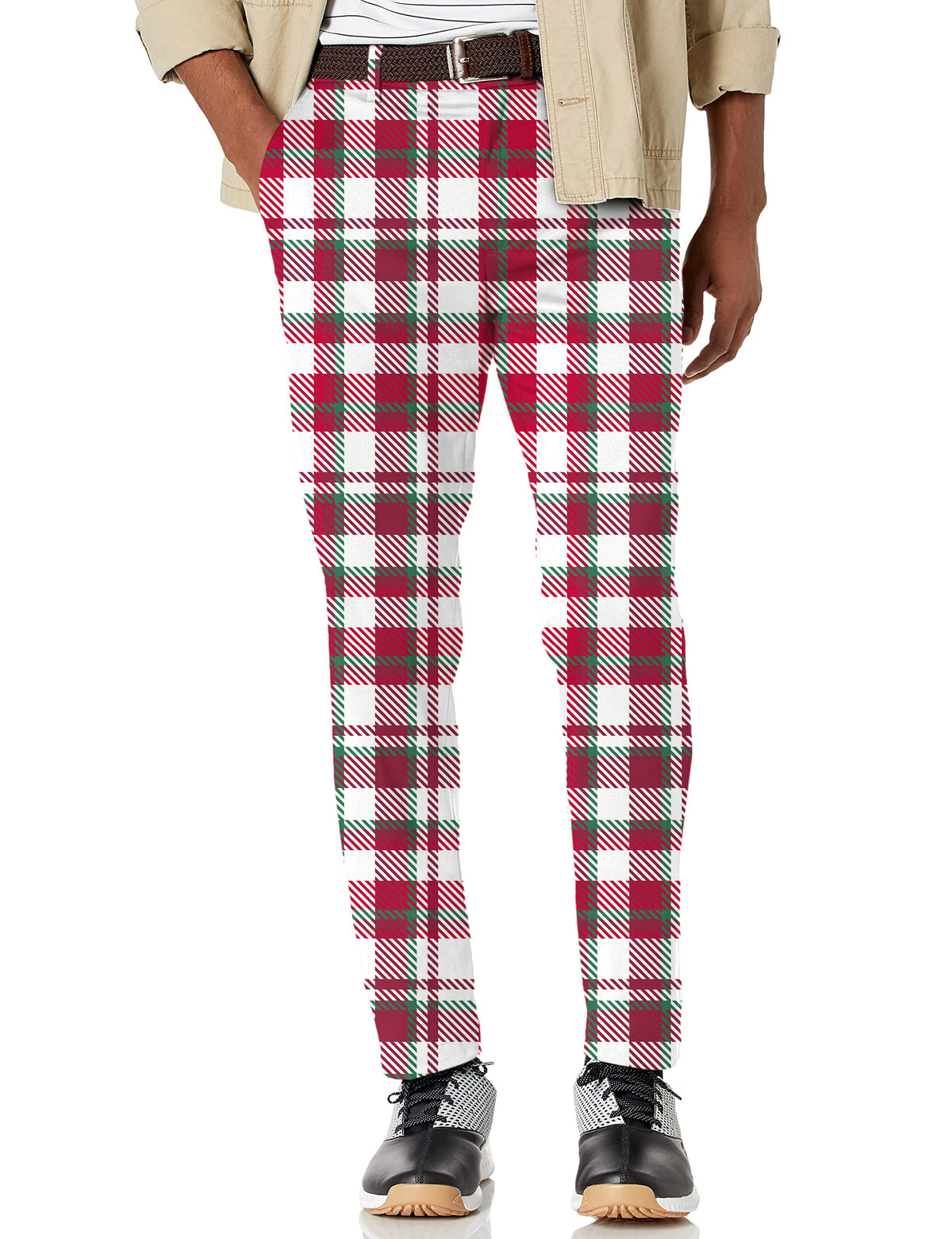 Men's Christmas stripes Stretch Golf Pants
